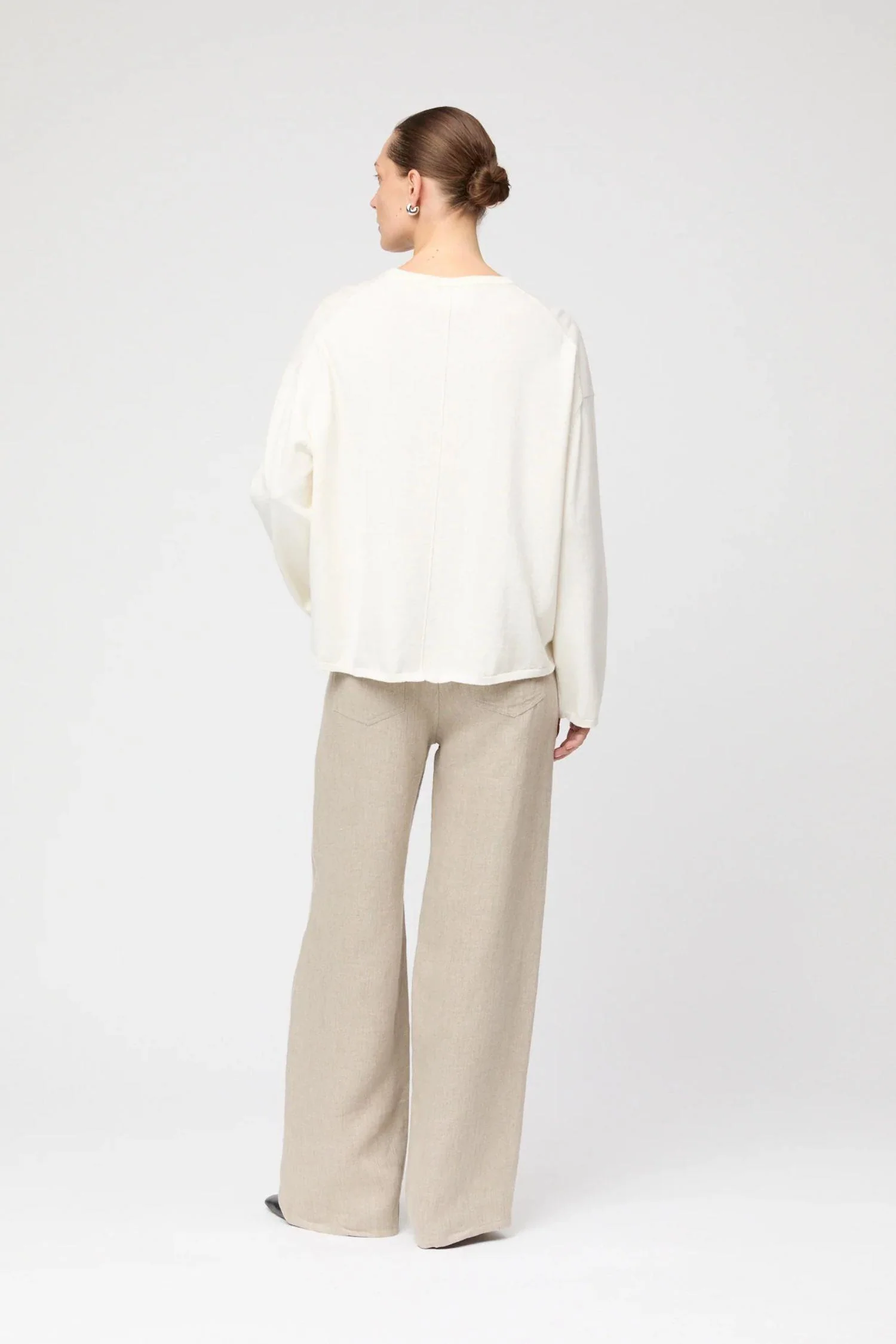 Toulon Cotton Cashmere Sweater- Starch - Image 2