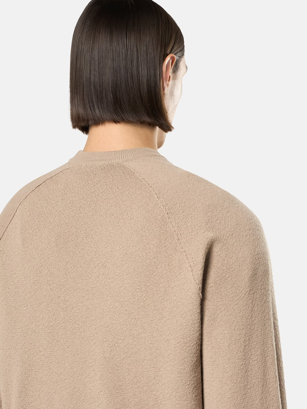Loose-Fit Crewneck Jumper With Raglan Sleeves Desert - Image 4
