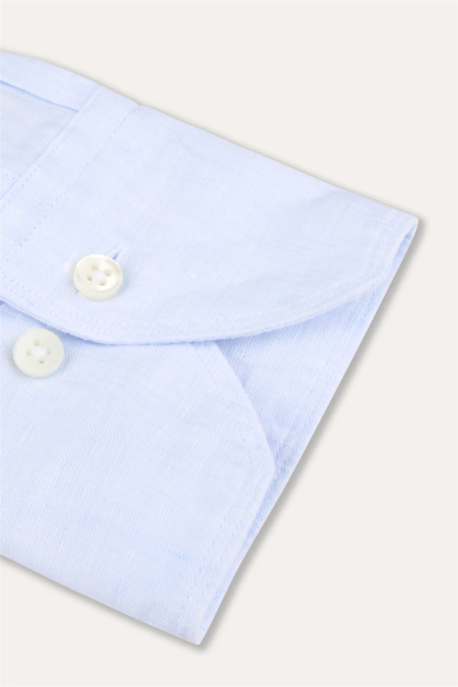 Slimline Linen Shirt Light Blue - Image 3