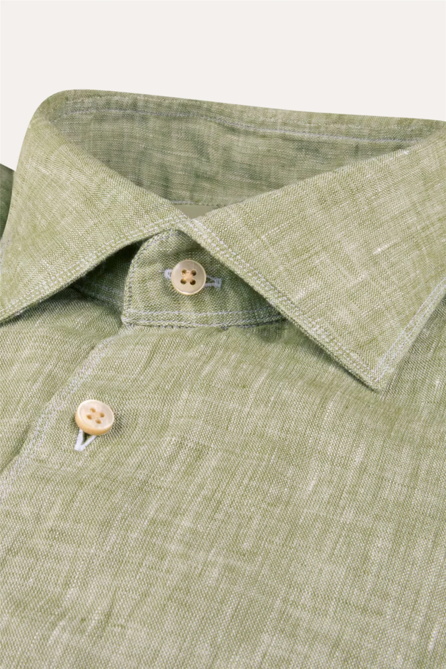Slimline Linen Shirt Green - Image 2