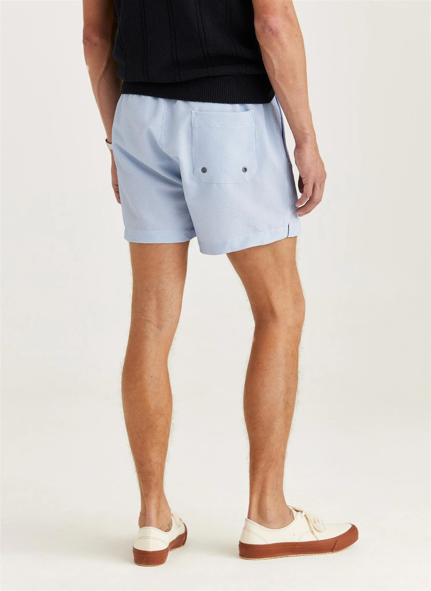 Morris Seersucker Bathing Trunks Lt Blue - Image 4