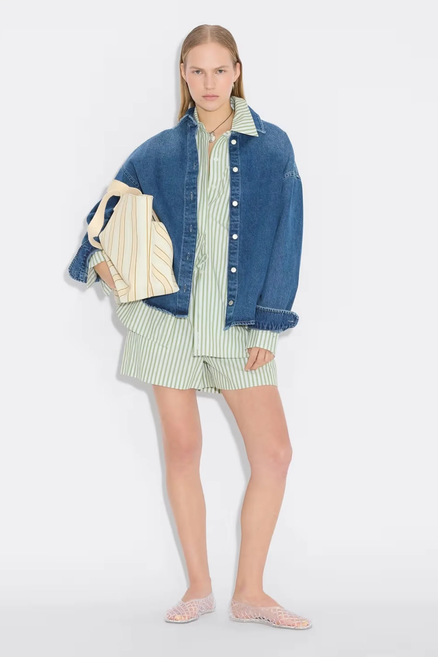 Loose Stripe Shorts - Green stripe - Image 6