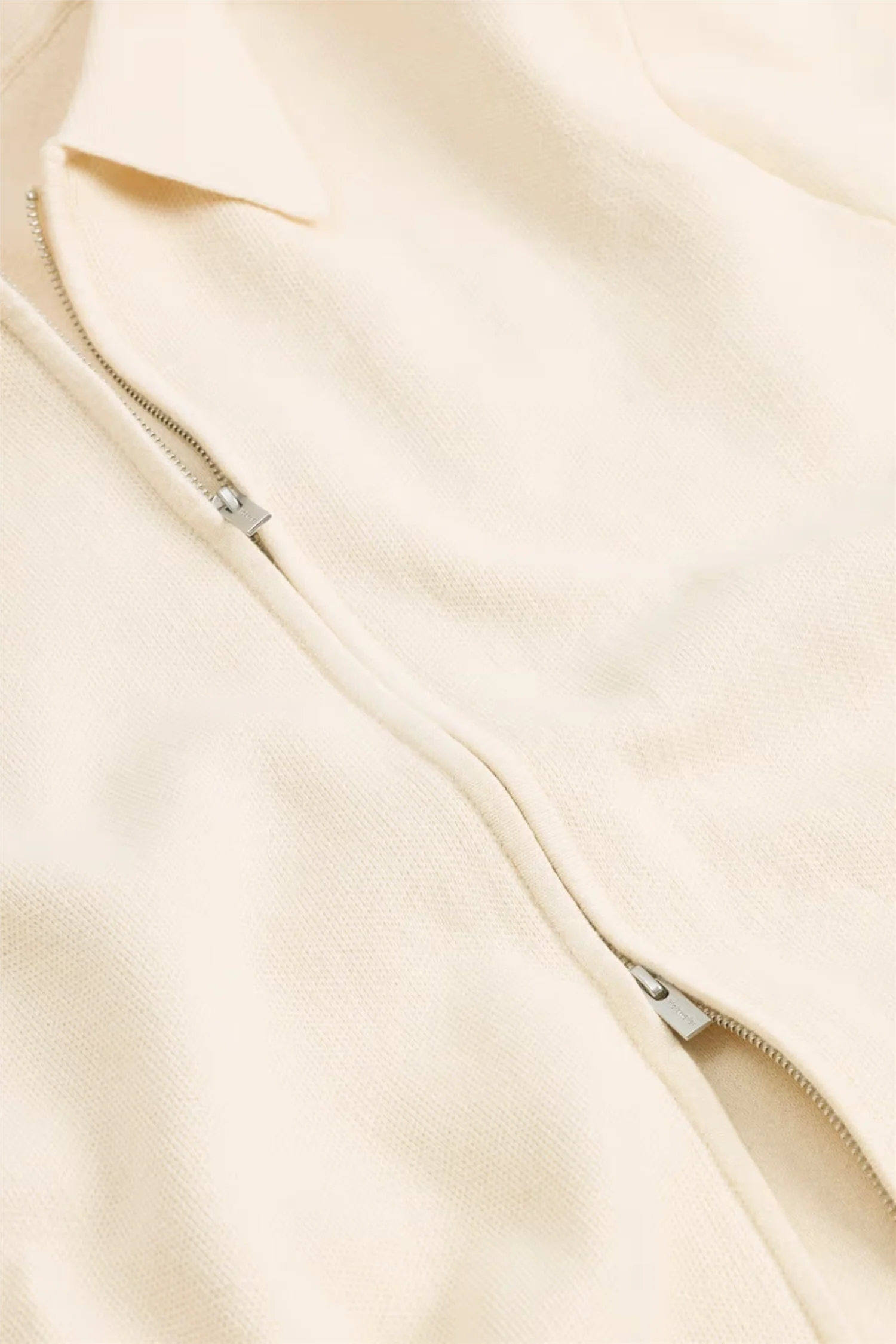 Summer Zip-Up Polo Knit Ecru - Image 4