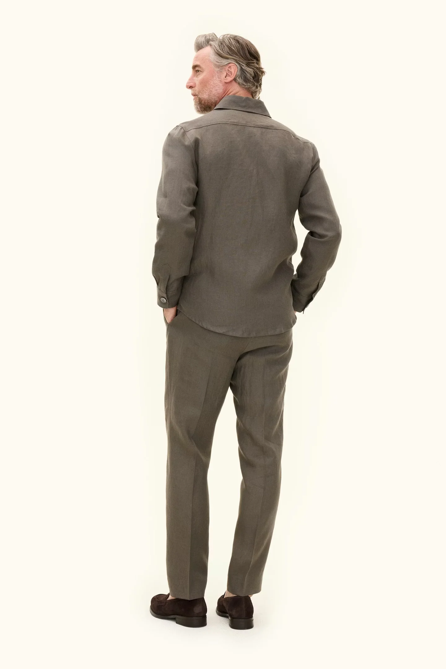 Maverick Linen Jacket Army Green - Image 3