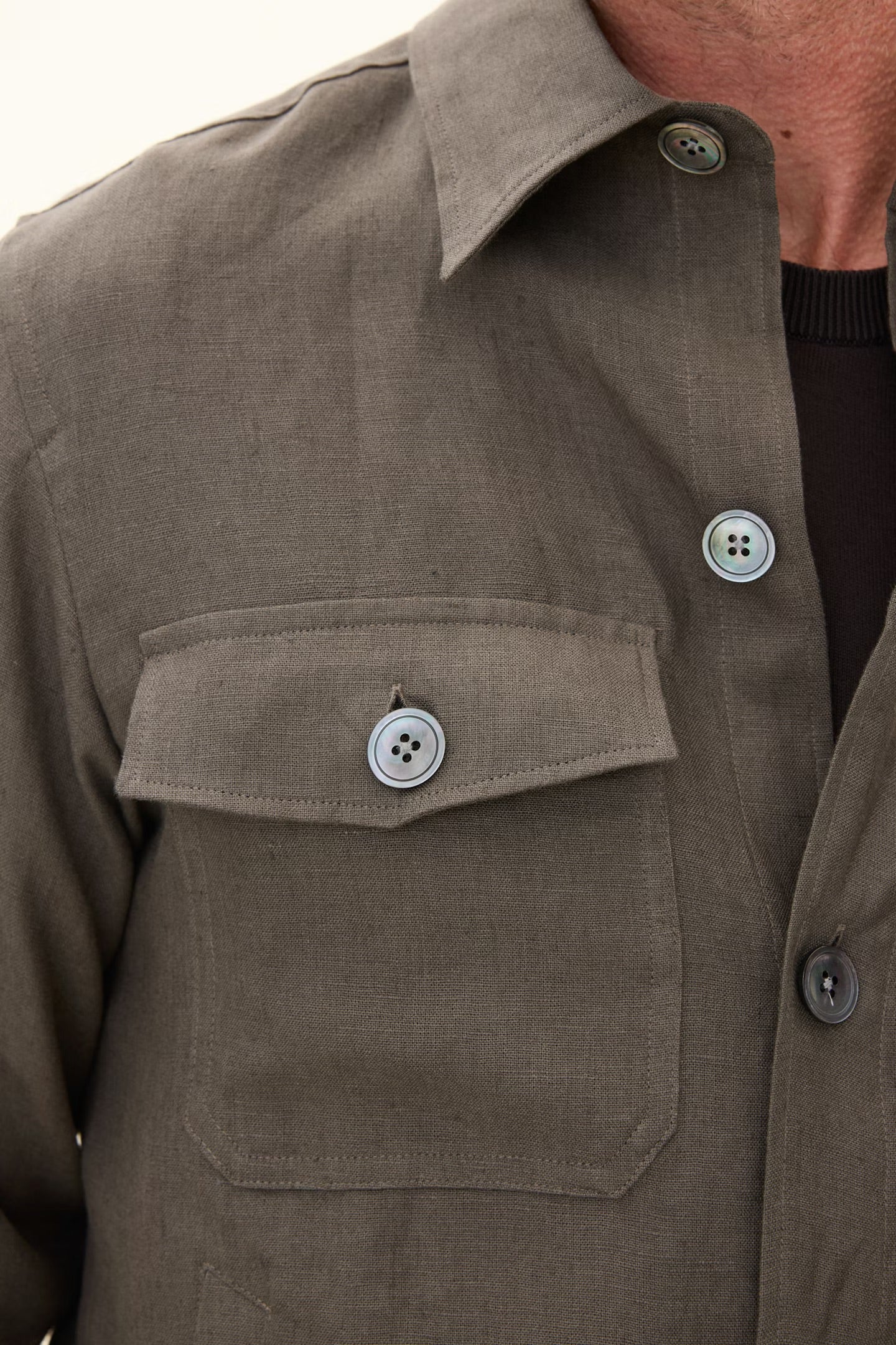 Maverick Linen Jacket Army Green - Image 8