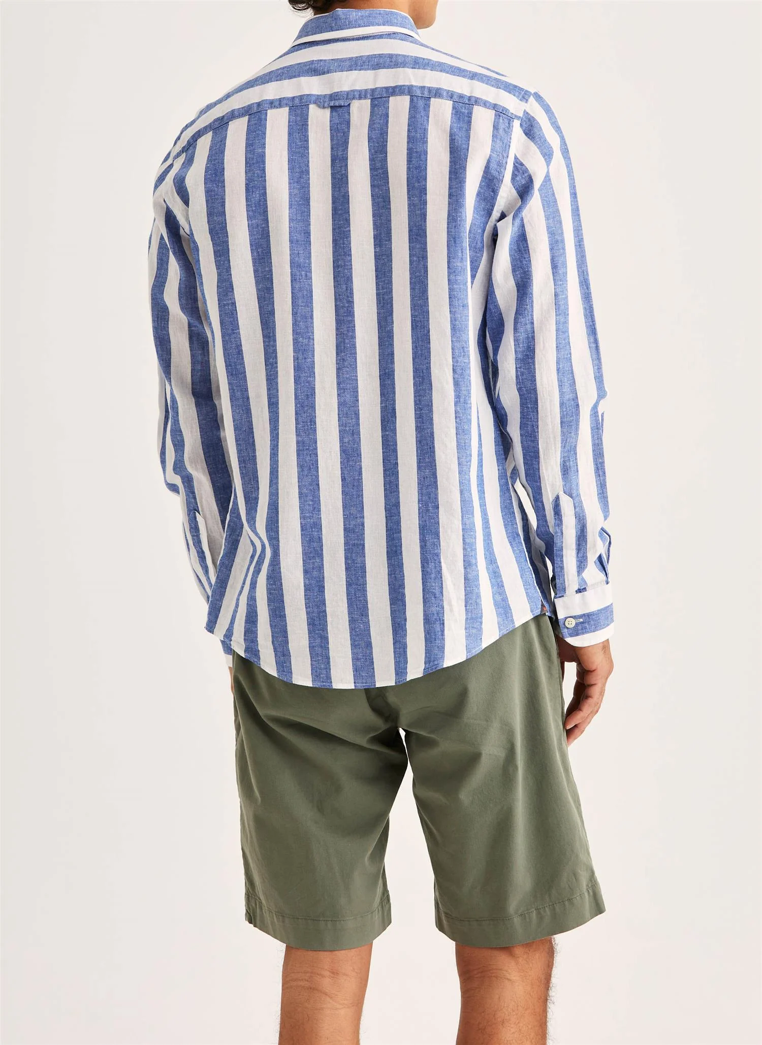 Douglas Classic Fit Linen Shirt Mix Stripe Blue - Image 2