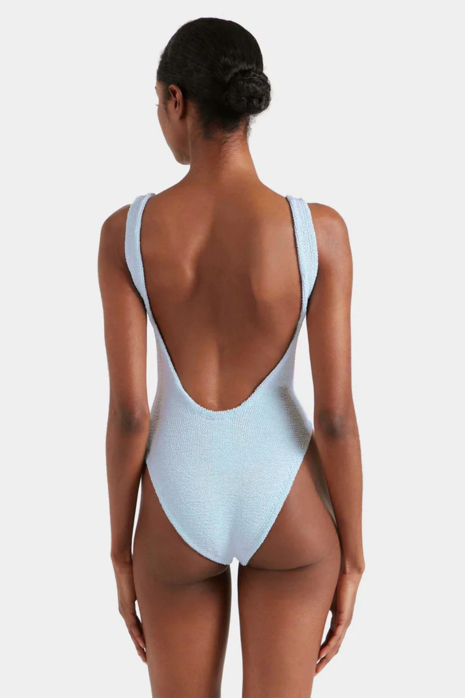 Square Neck Swim- Metallic Ice Blue - Image 2