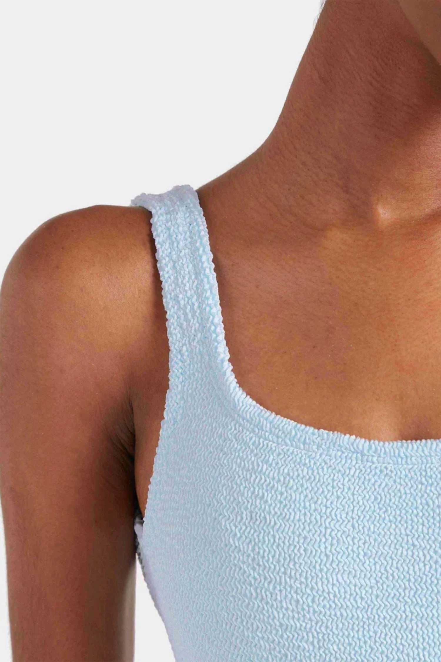 Square Neck Swim- Metallic Ice Blue - Image 3
