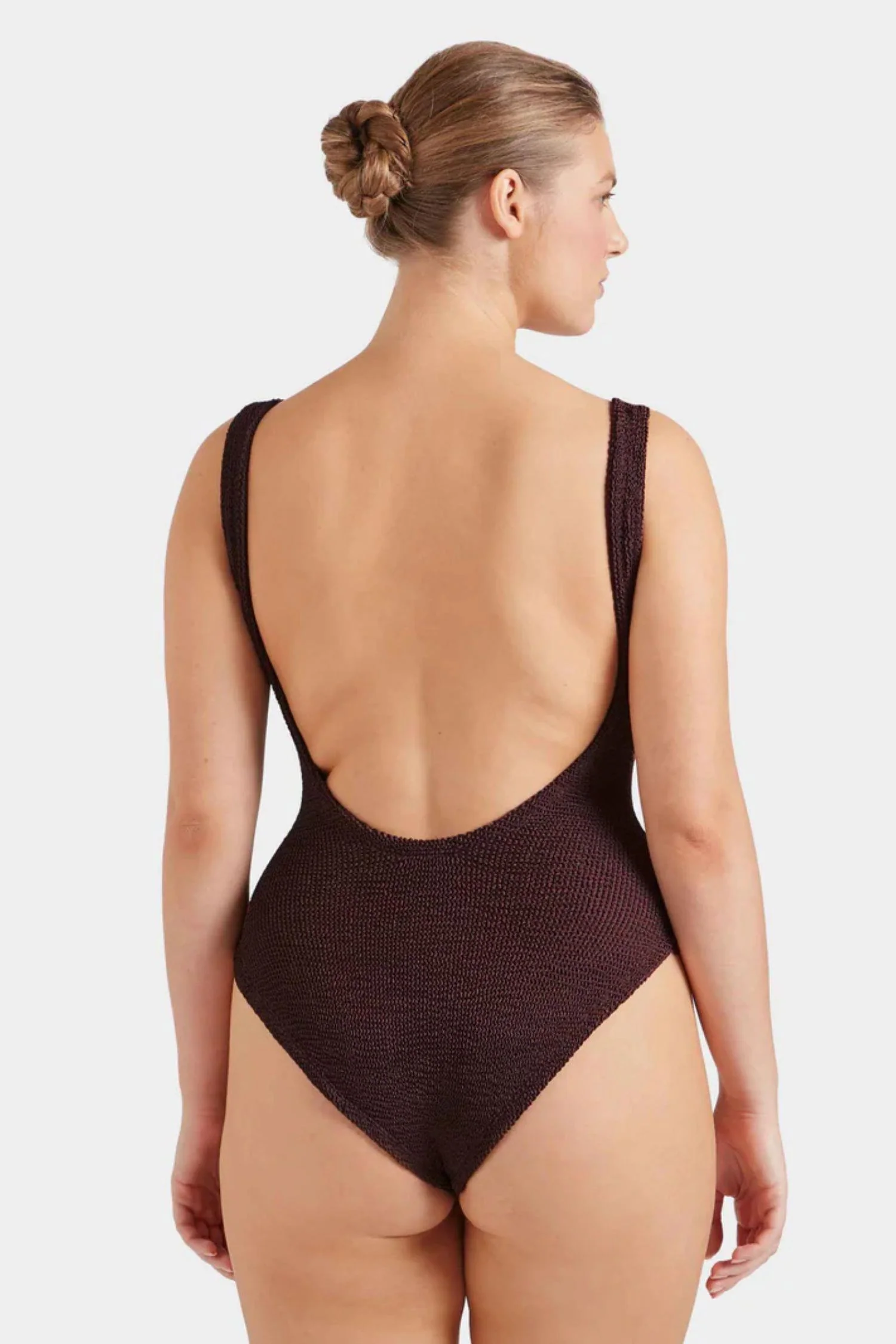 Square Neck Swim- Metallic Chocolate - Image 2