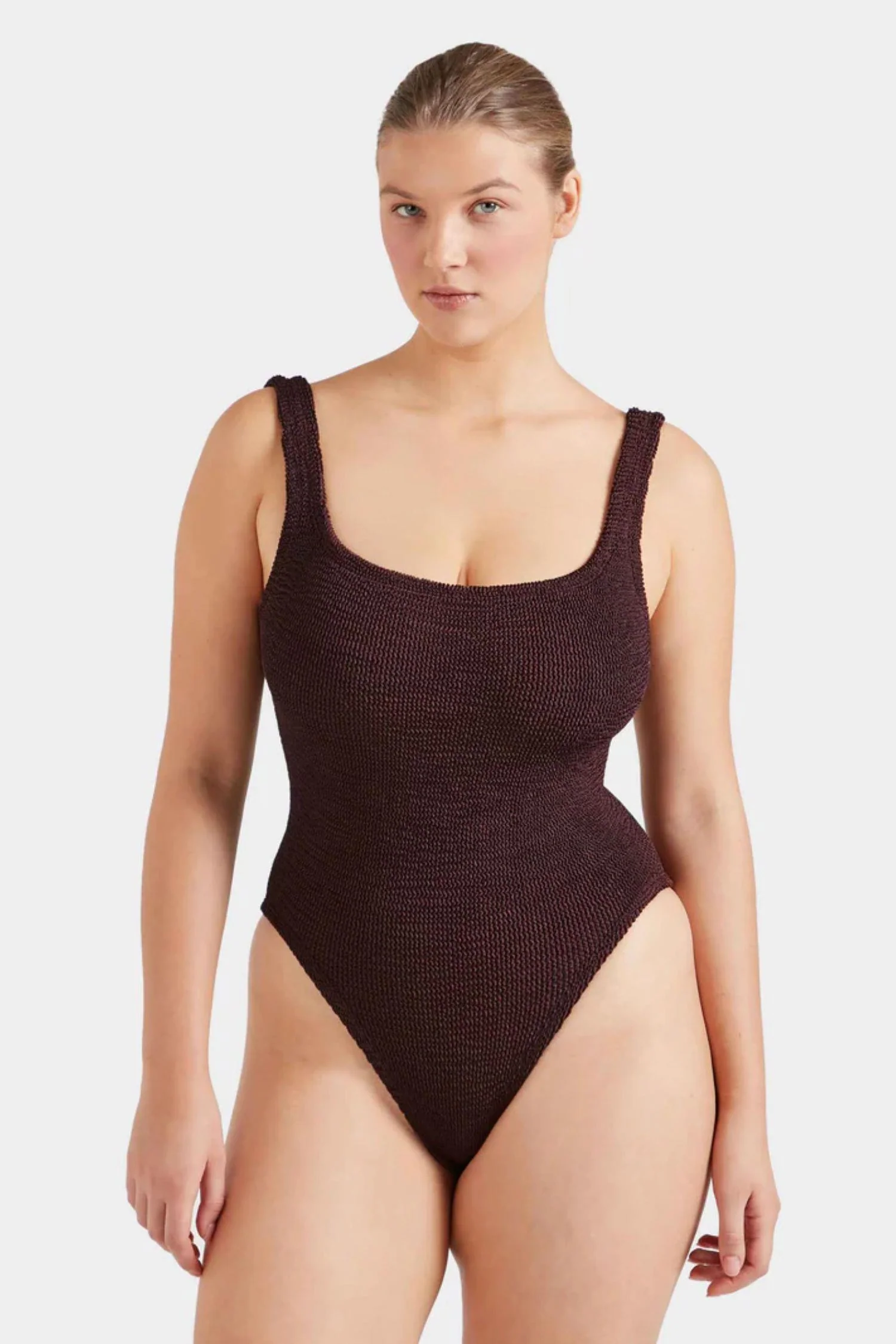 Square Neck Swim- Metallic Chocolate - Image 6
