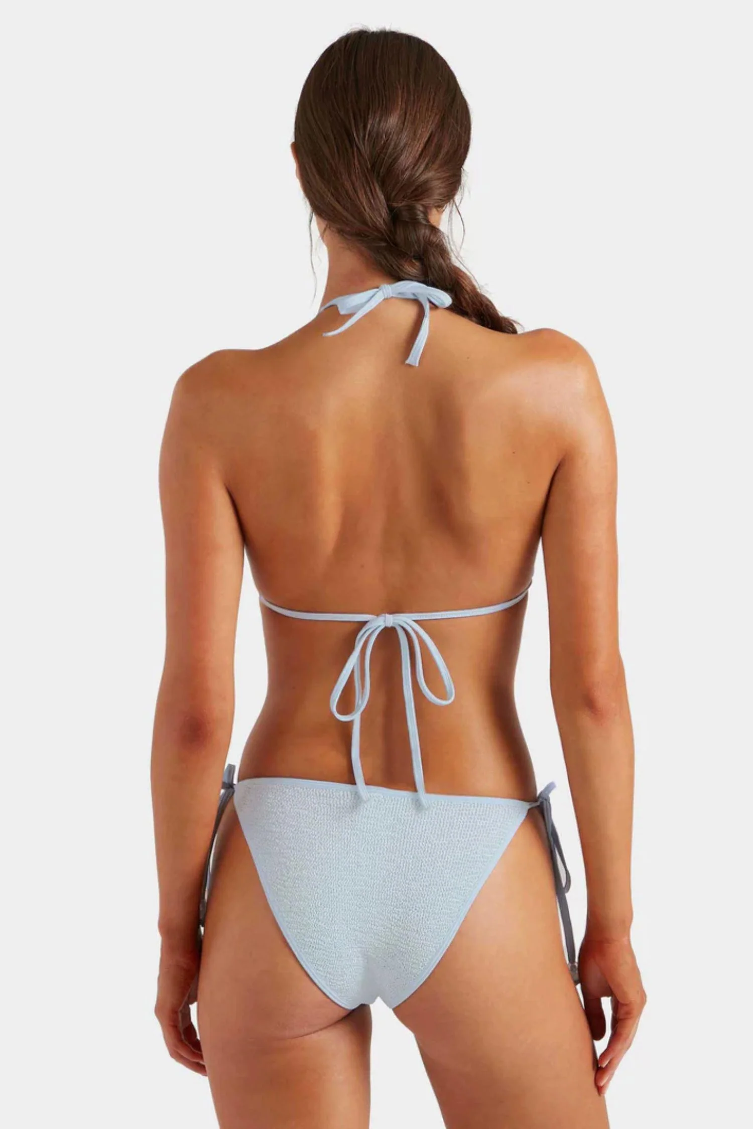 Gina Beaded Bikini- Metallic Ice Blue - Image 2
