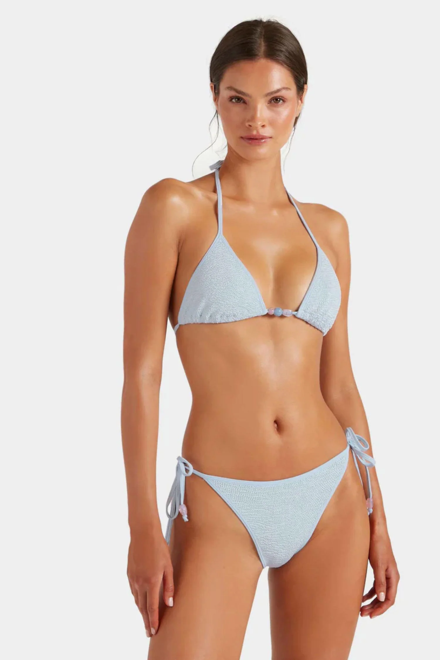 Gina Beaded Bikini- Metallic Ice Blue - Image 5