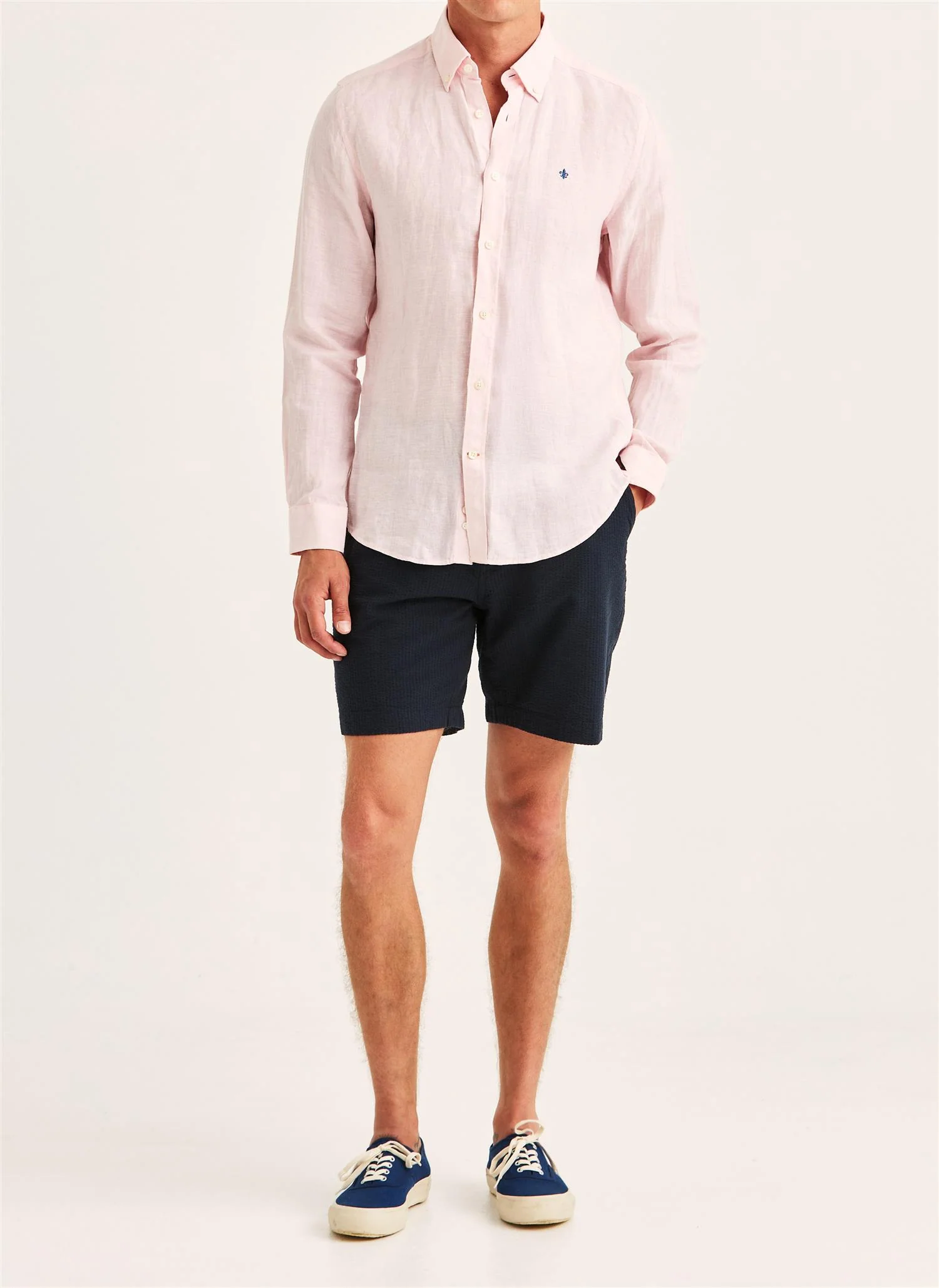 Douglas Classic Fit Linen Shirt Light Pink - Image 4