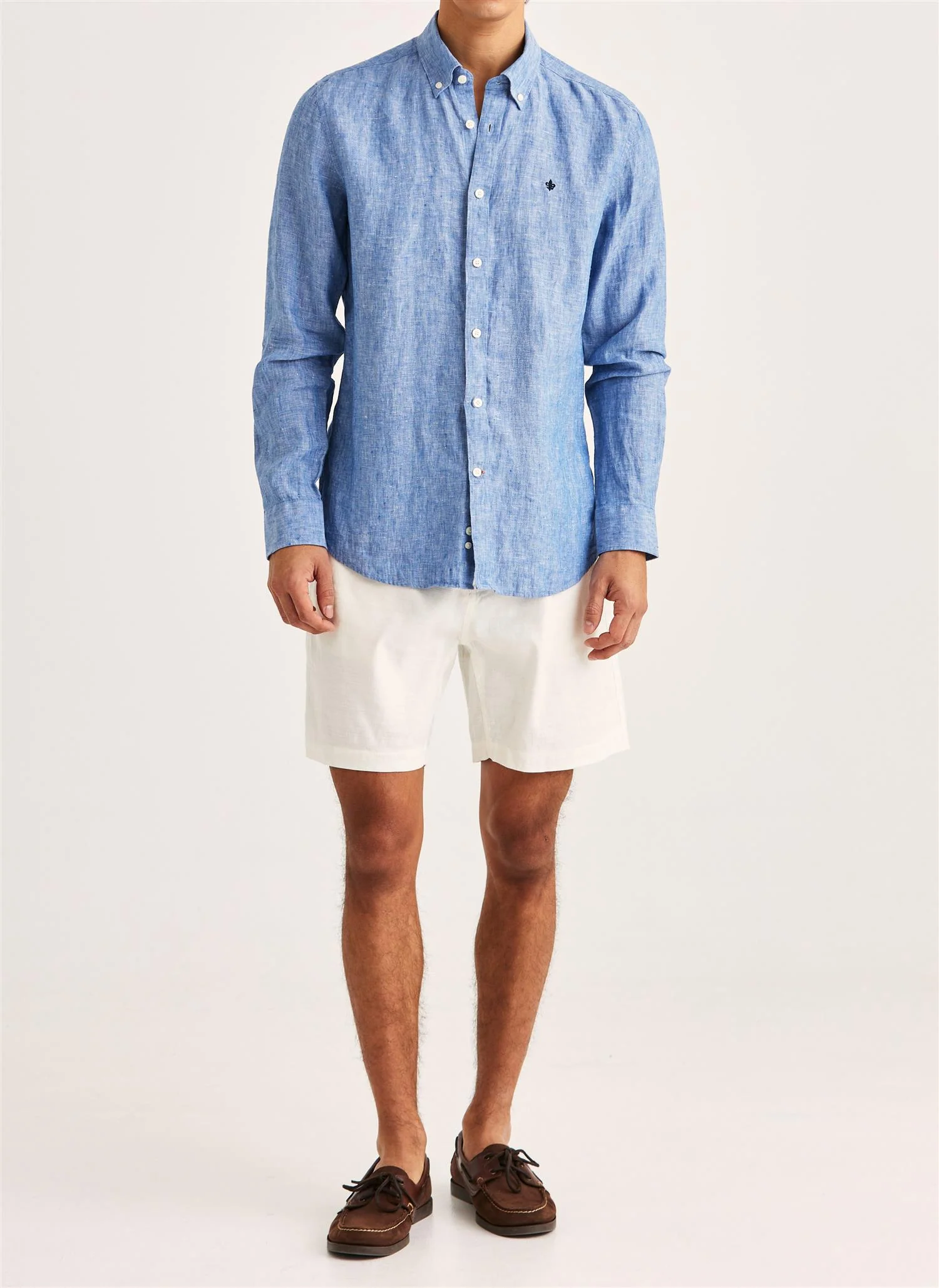 Douglas Classic Fit Linen Shirt Blue - Image 4