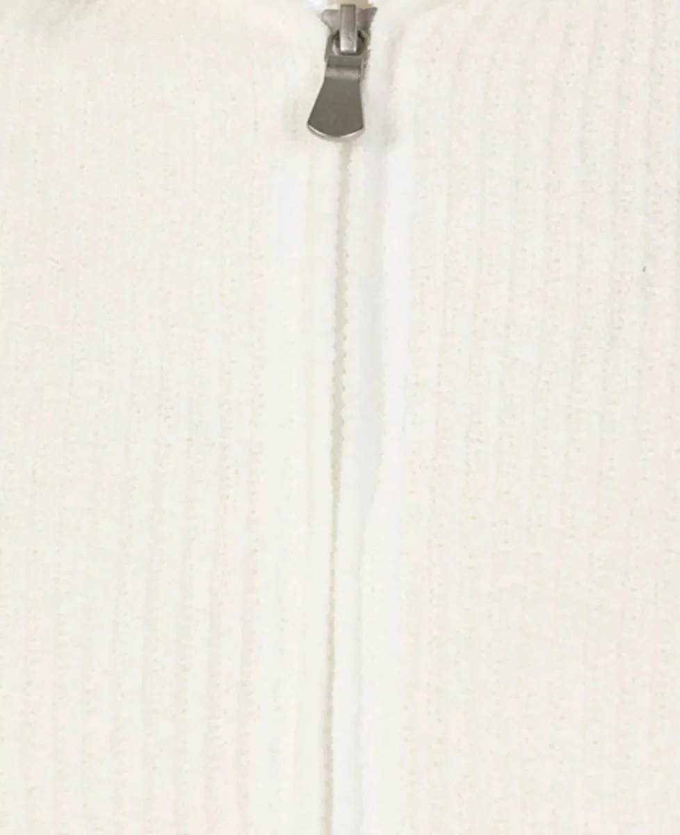 Full-Zip Cotton Hood White/Cream - Image 3