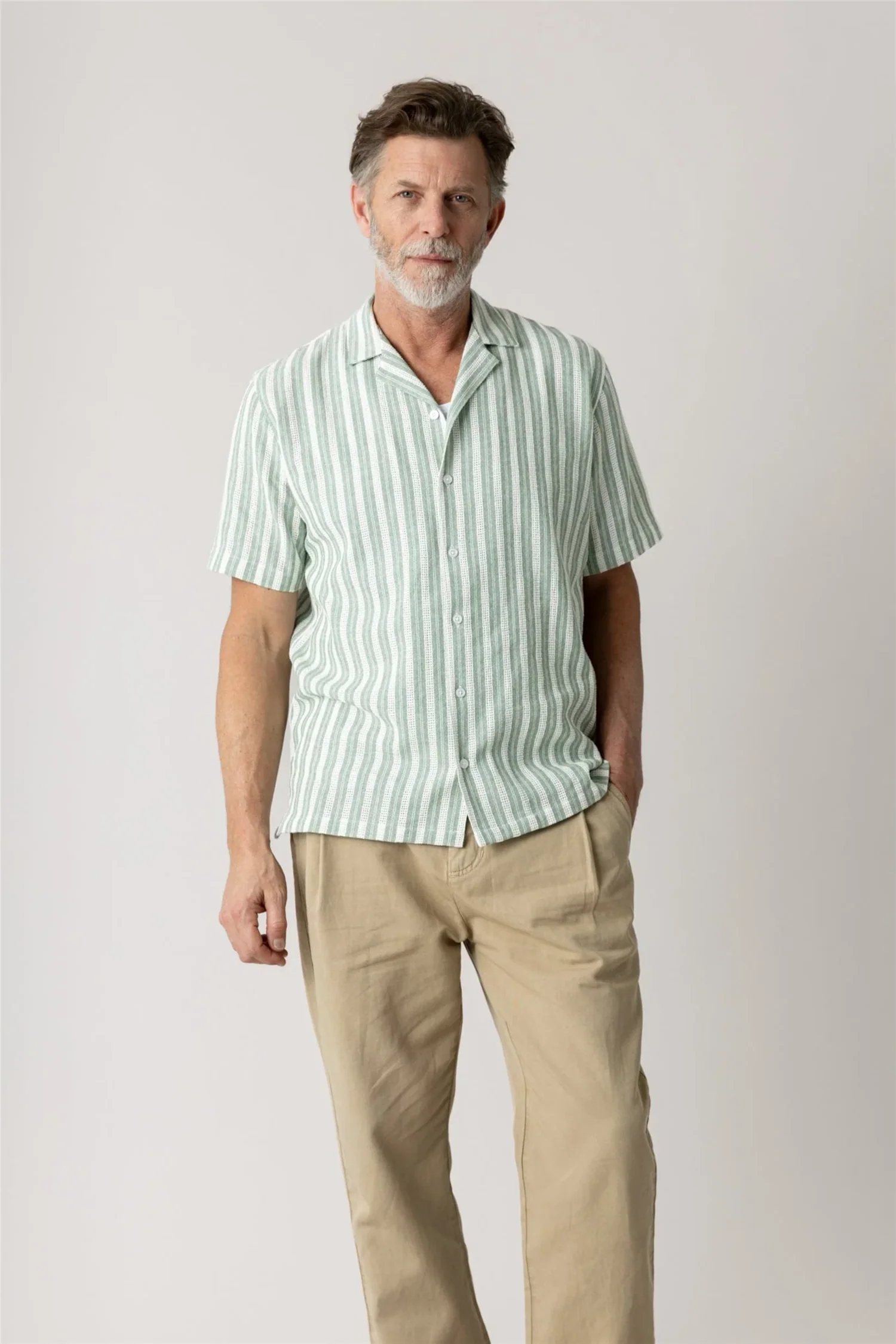 Joe Basso Stripe SS Shirt Watercress - Image 3