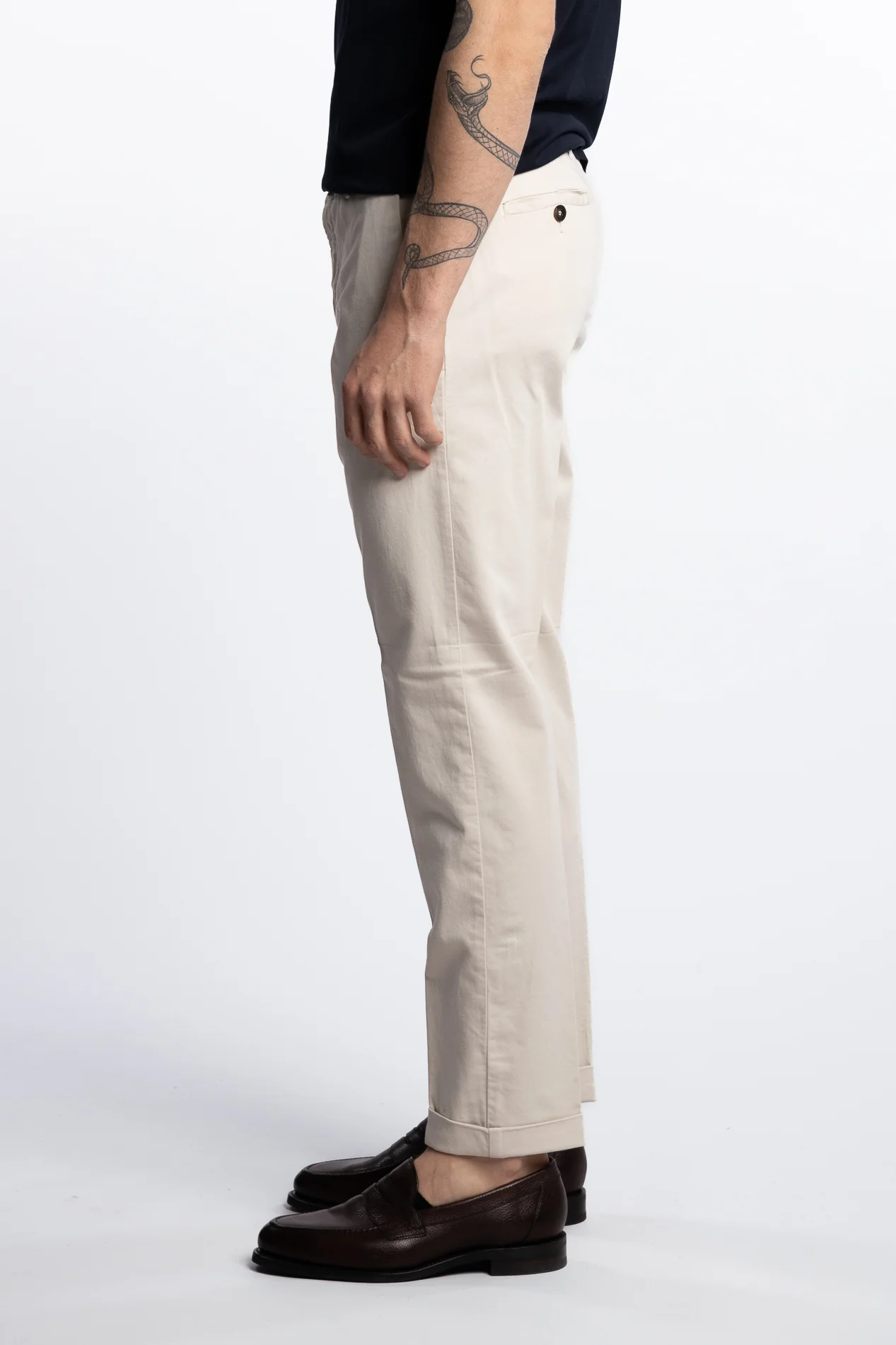 Cotton/Elastan Pant Beige - Image 3