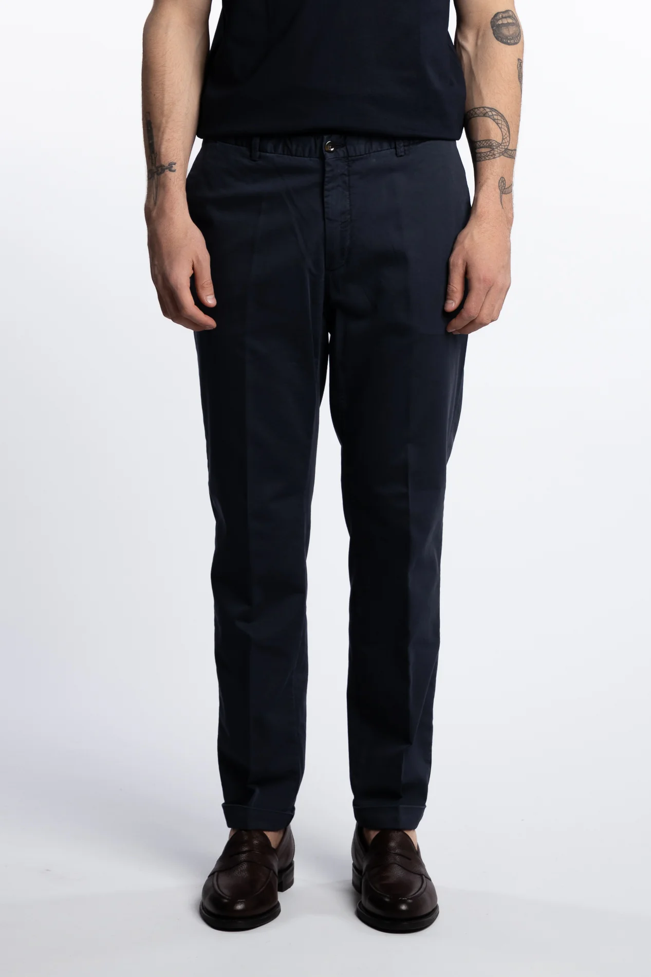 Cotton/Elastan Pant Marine - Image 3