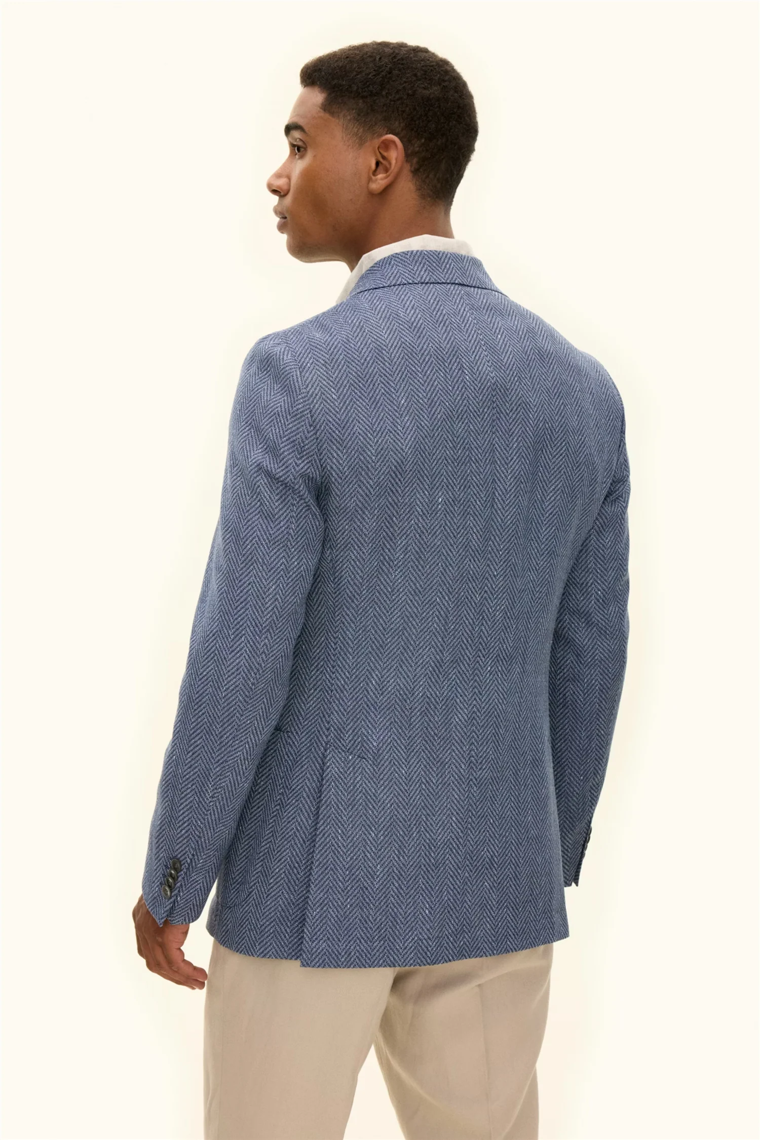 Farris Patch Soft Regular Fit Blazer Blue Tropic - Image 4
