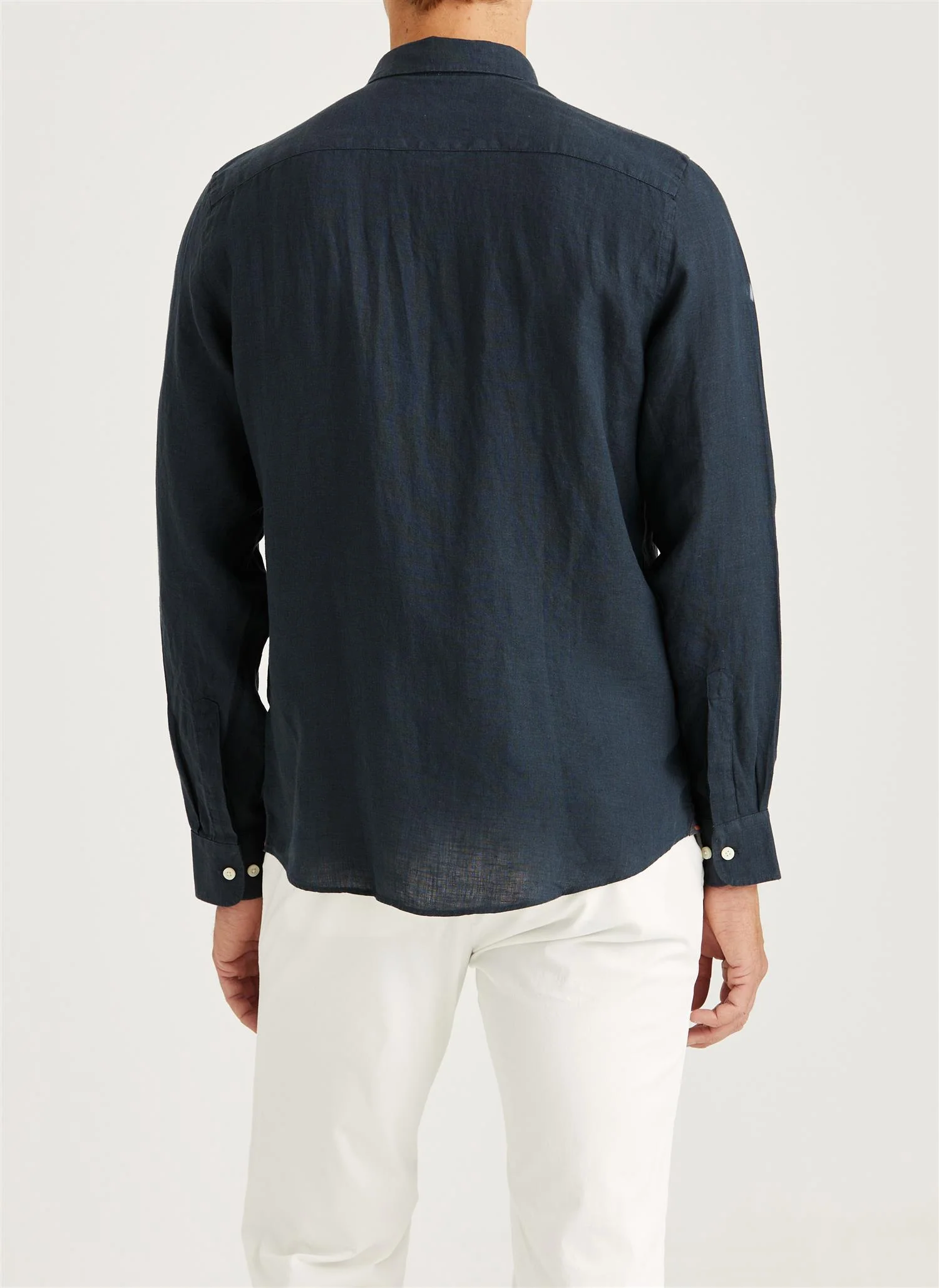 Douglas Classic Fit Linen Shirt Navy - Image 4