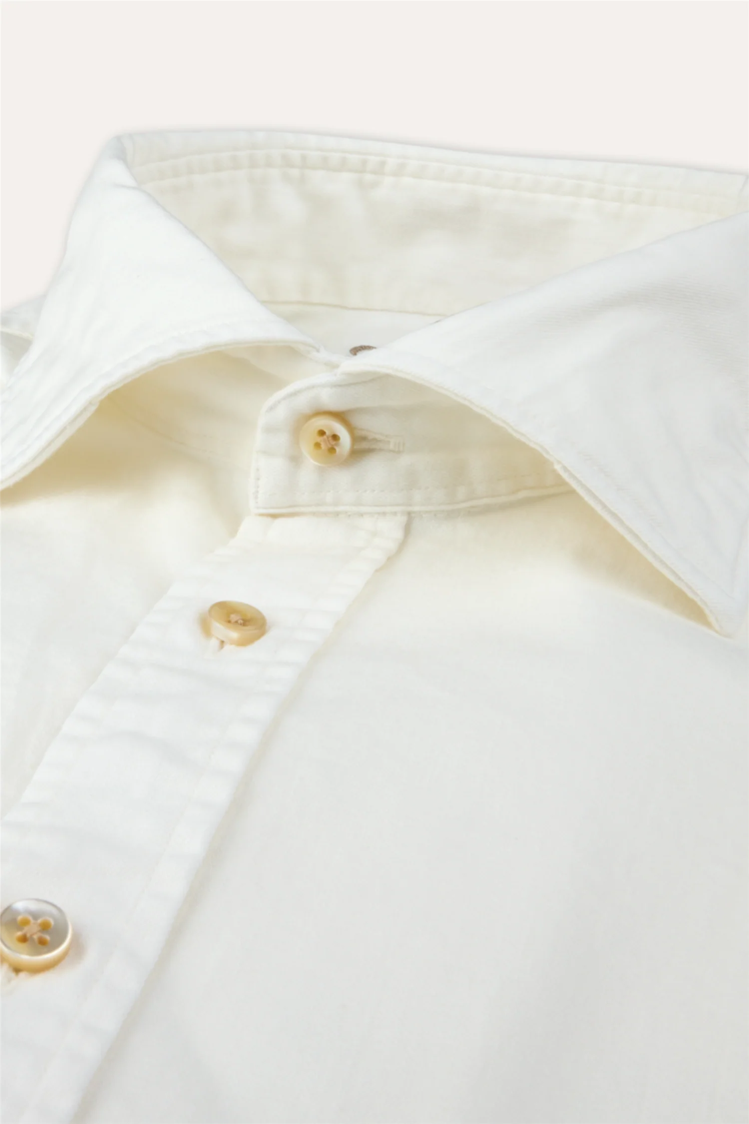 Casual Denim Stretch Shirt Off White - Image 2