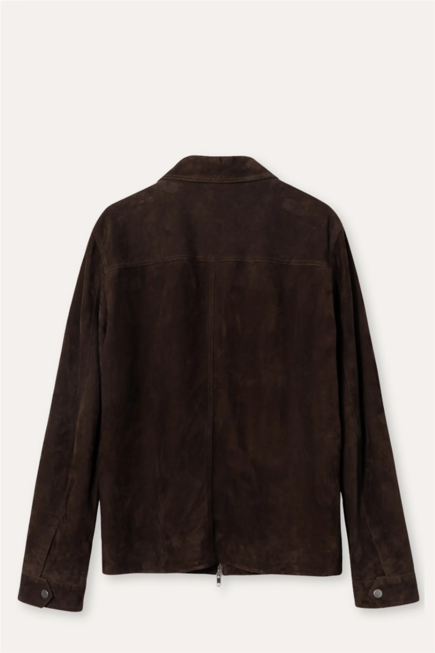 Suede Zip Jacket Dark Brown - Image 2