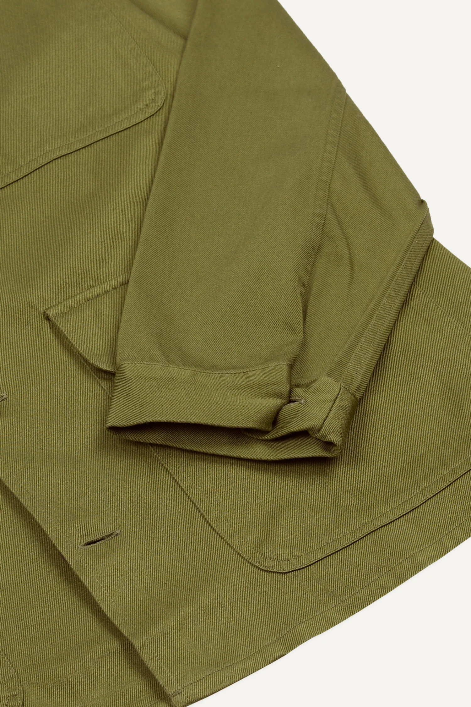 Cotton Twill Three-Pocket Overshirt Green - Image 6