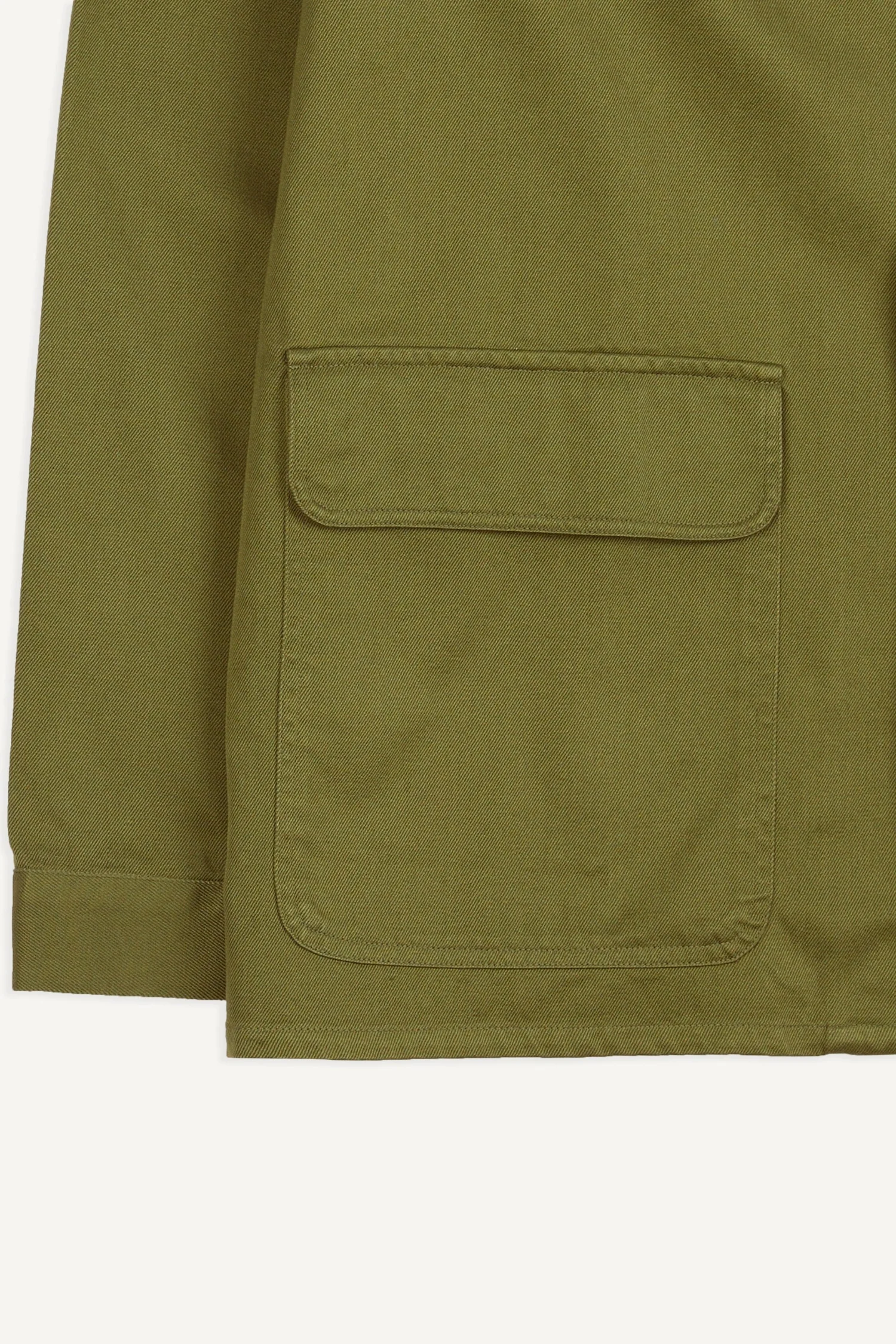 Cotton Twill Three-Pocket Overshirt Green - Image 7