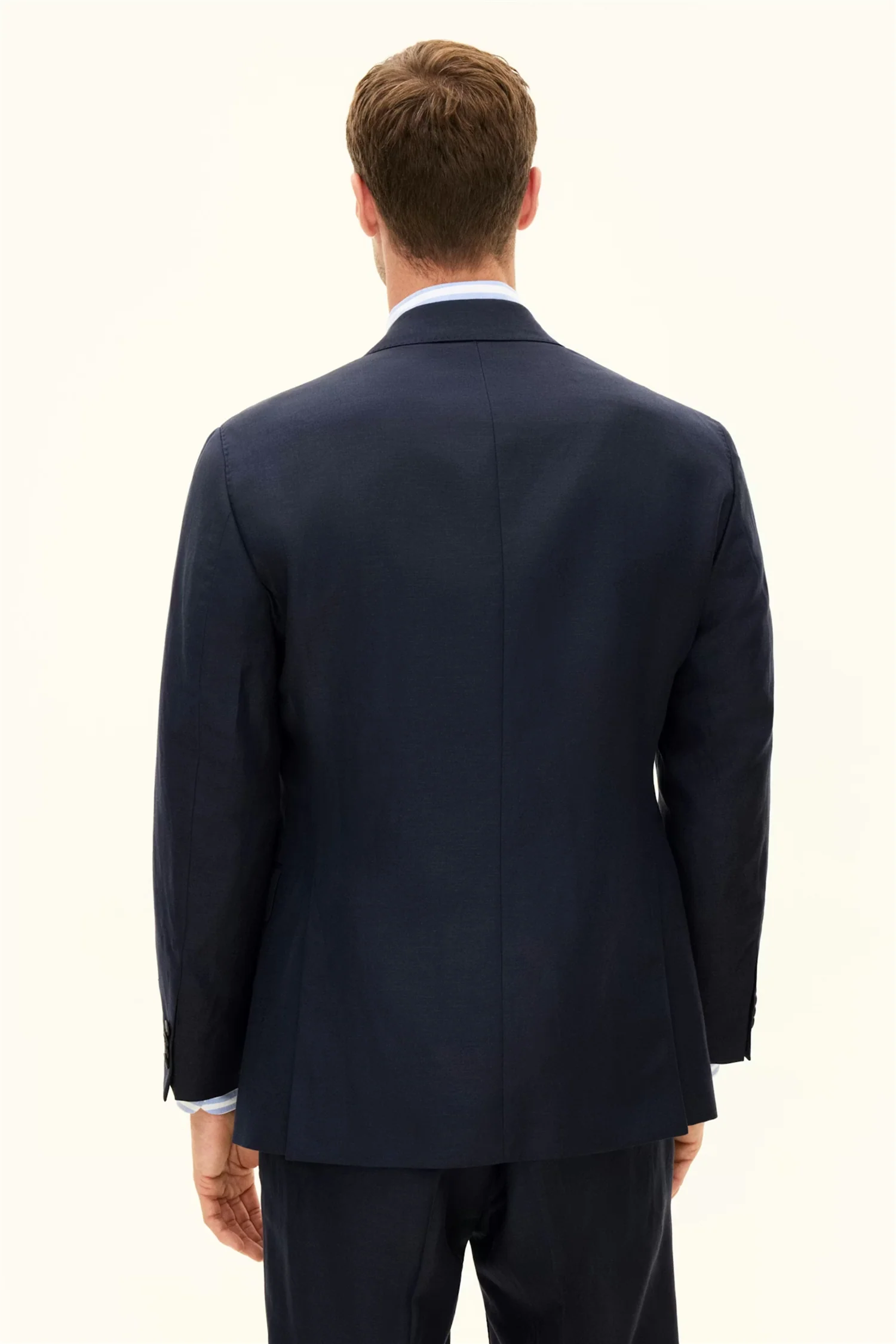 Rufus Regular Fit Wool/Linen Blazer Navy - Image 4