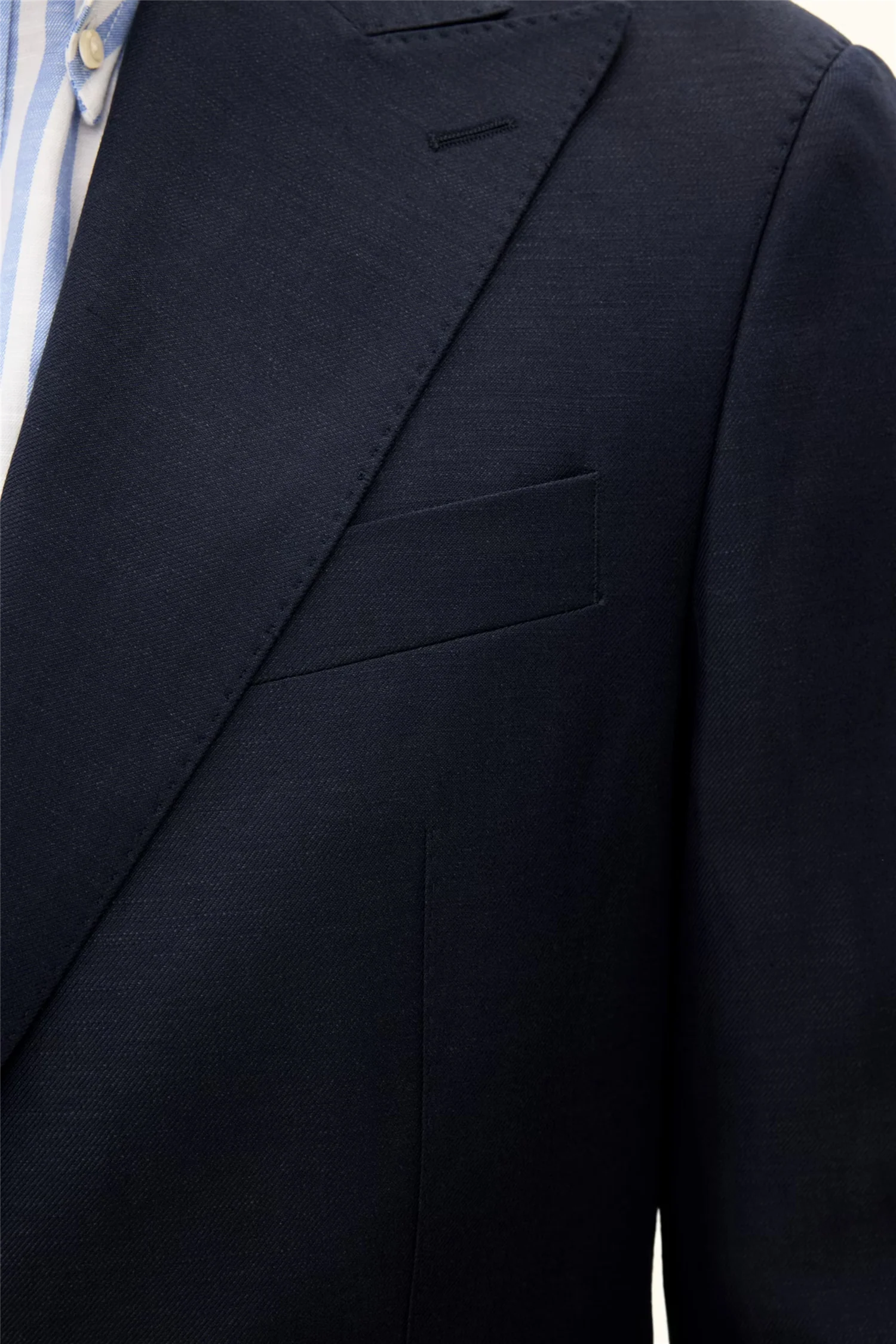 Rufus Regular Fit Wool/Linen Blazer Navy - Image 7