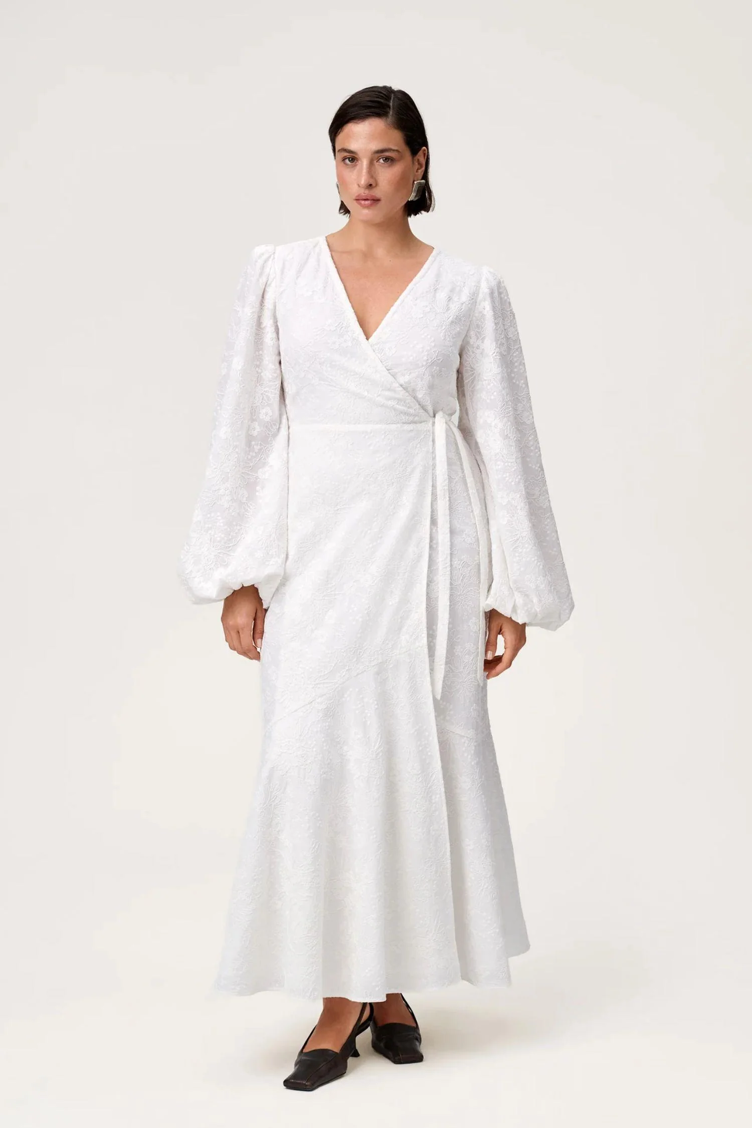 Portofino Maxi Dress- White Embroidery - Image 2