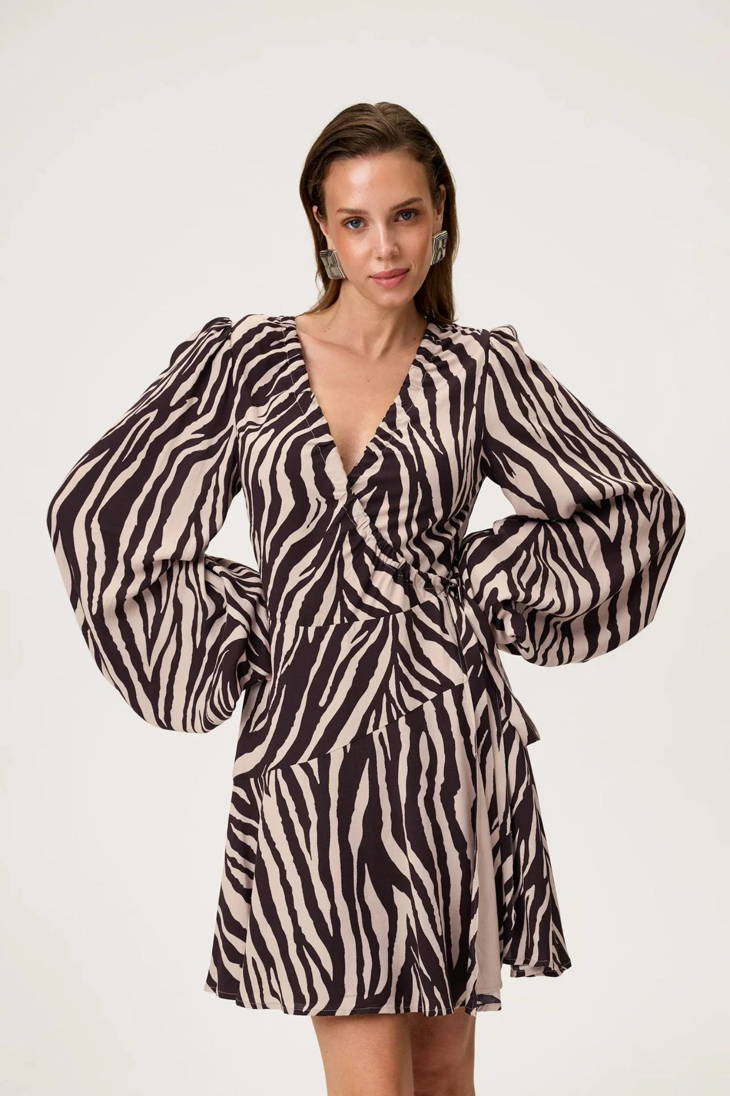Portofino Mini Dress- Brown Zebra - Image 3