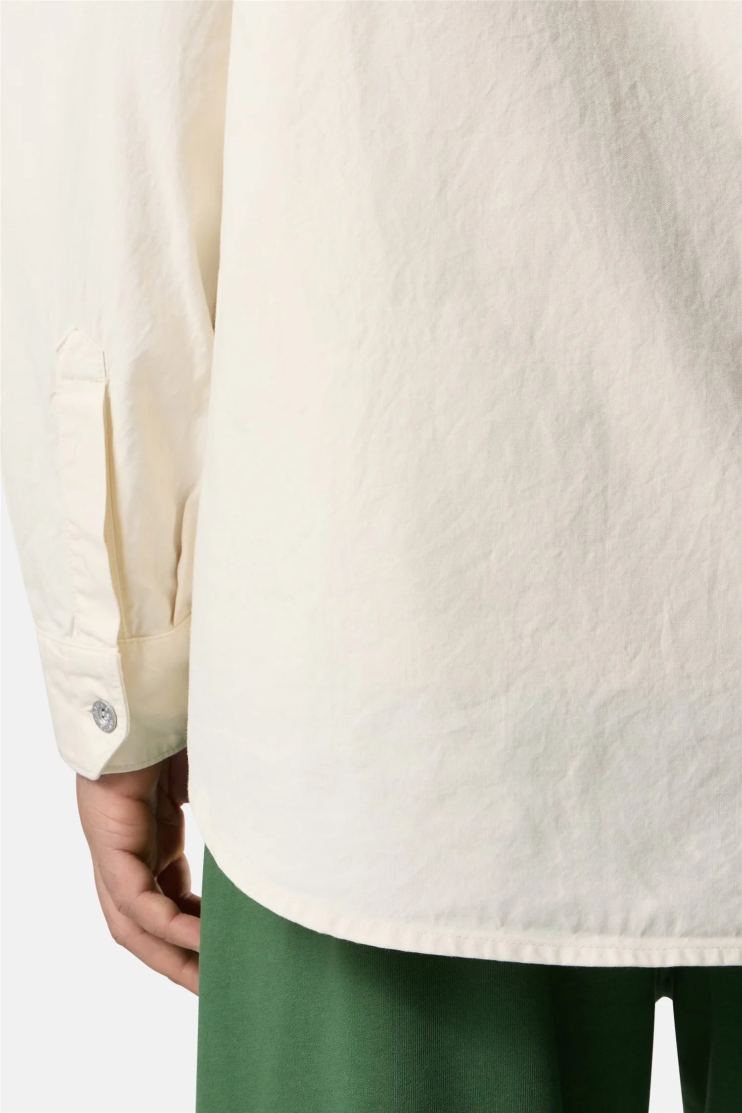 1200029 Regular-fit Overshirt With Stone Island Marina Embroidery Ivory - Image 8