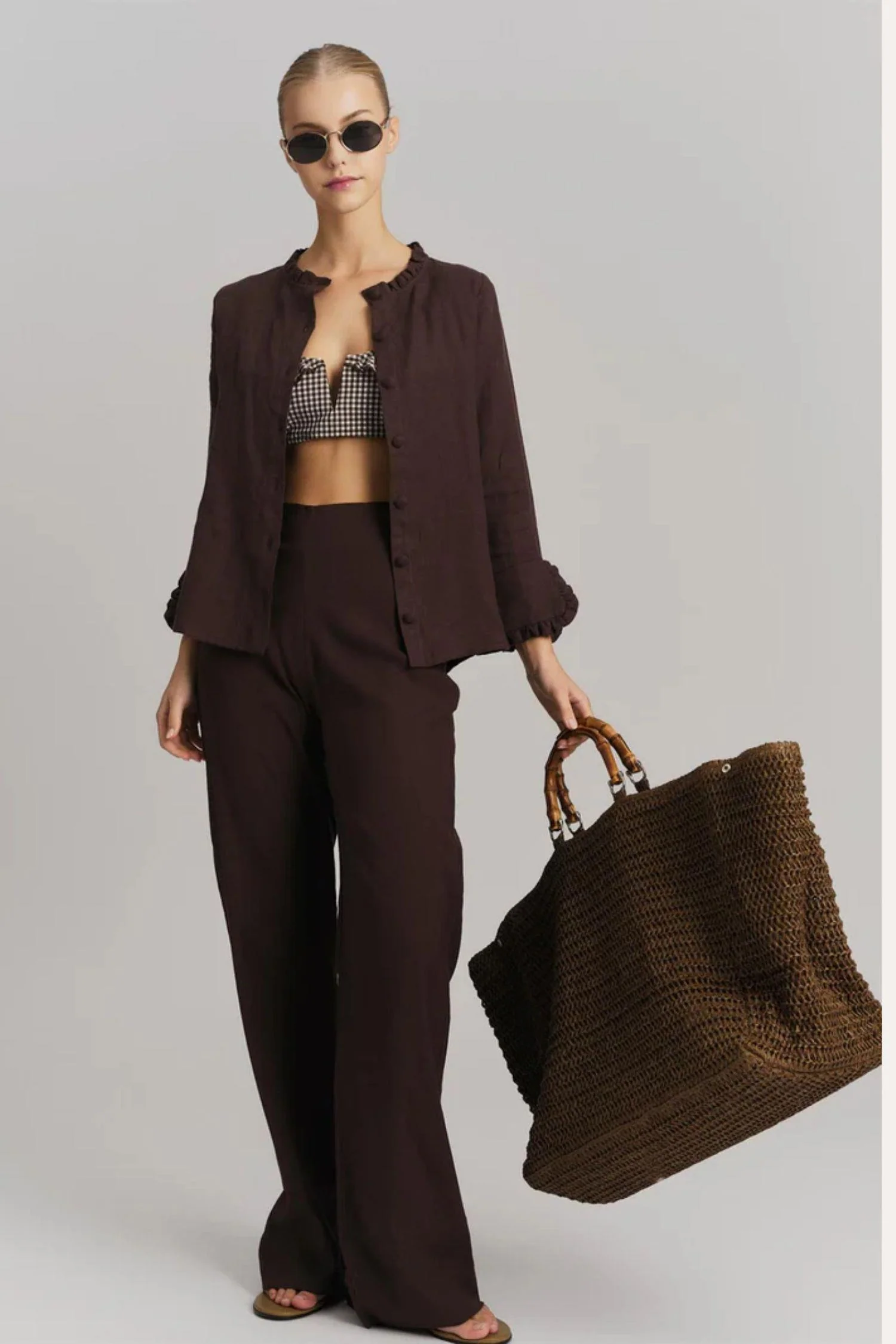 Molly Strecth Linen Pants White - Image 2