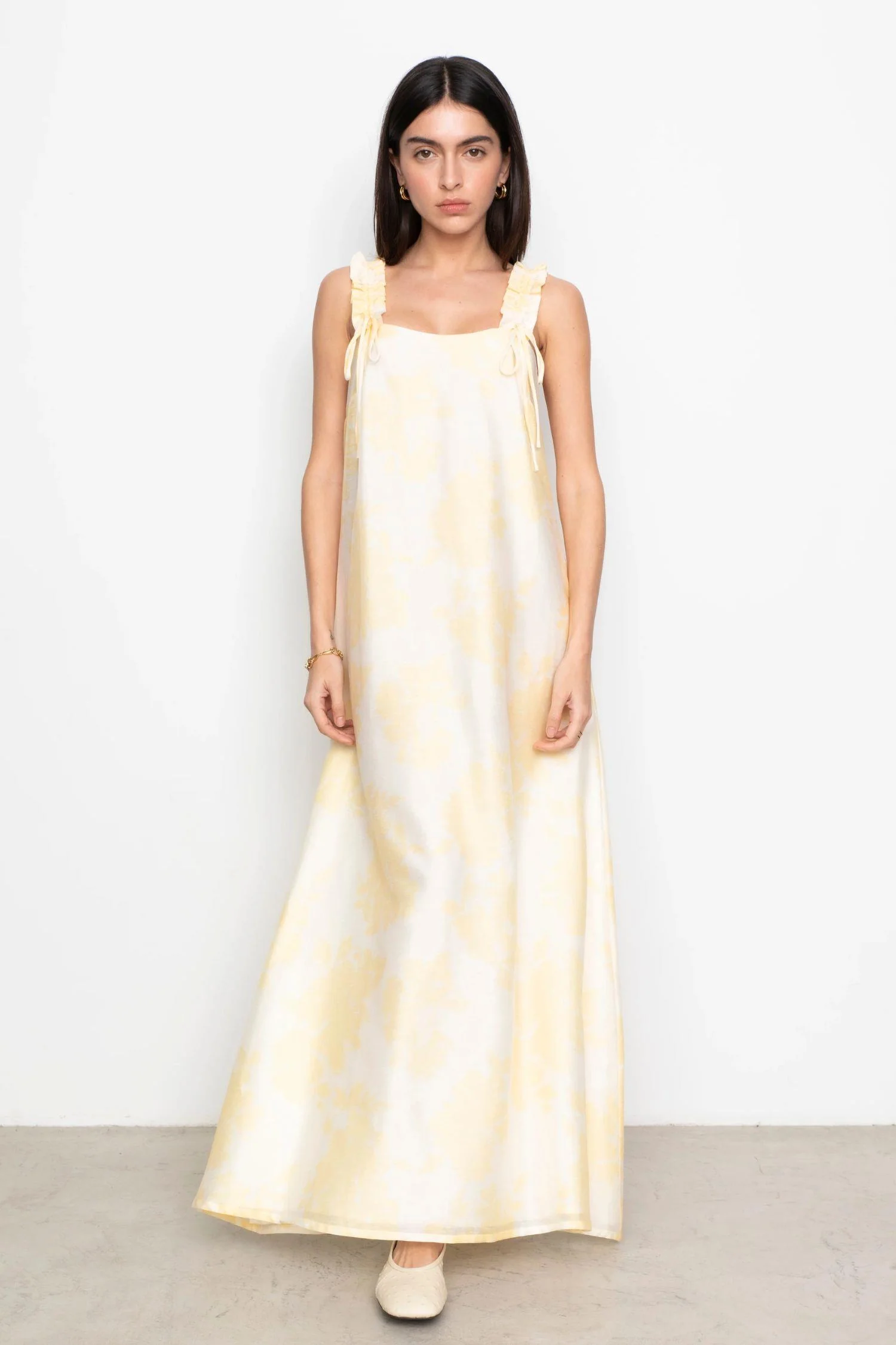 Zaha Dress  Yellow Floral Print - Image 3