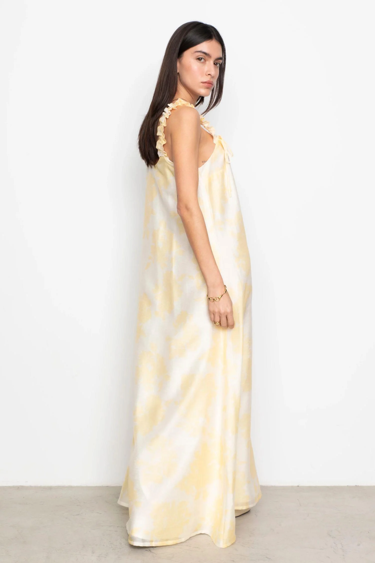 Zaha Dress  Yellow Floral Print - Image 4
