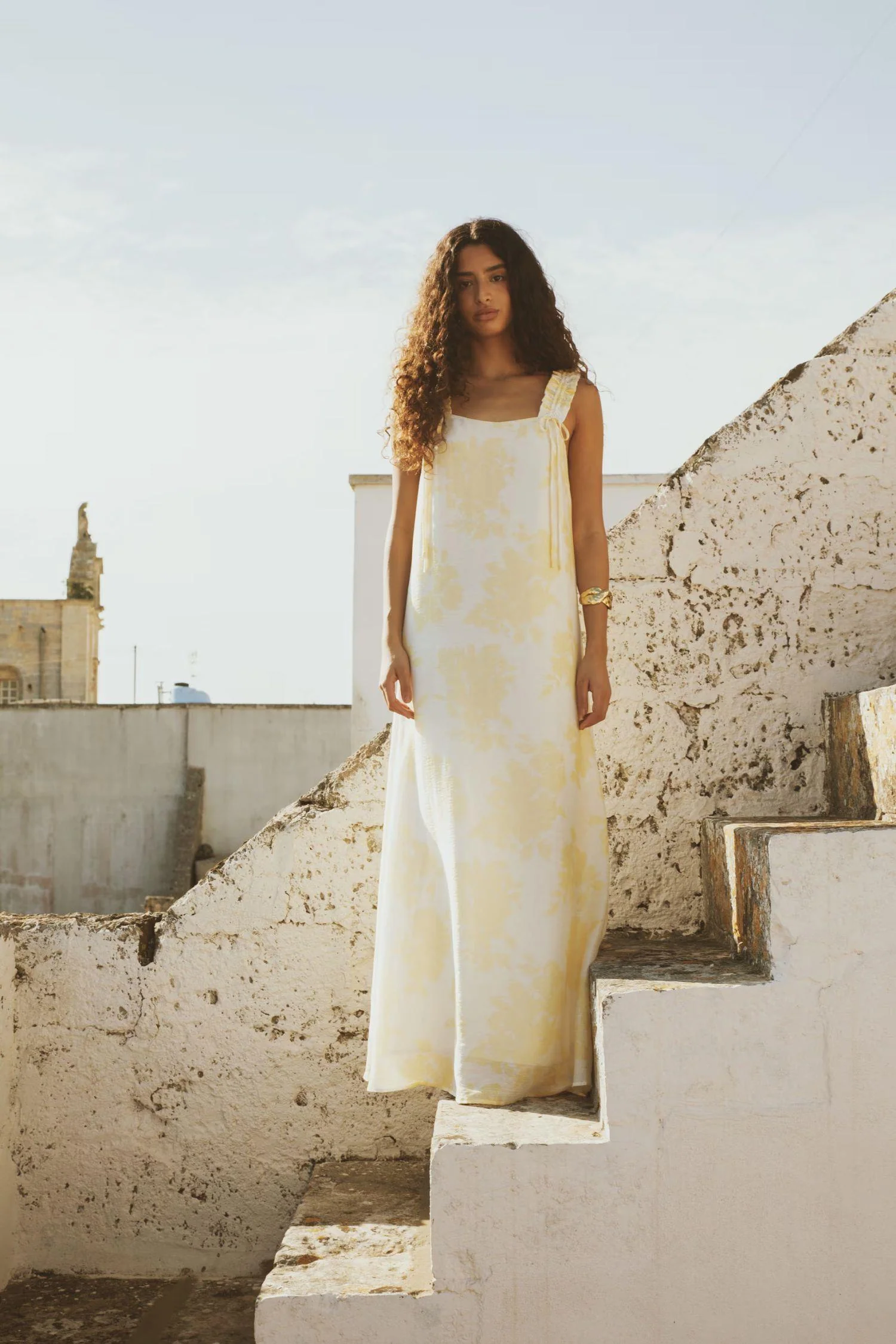 Zaha Dress  Yellow Floral Print - Image 6