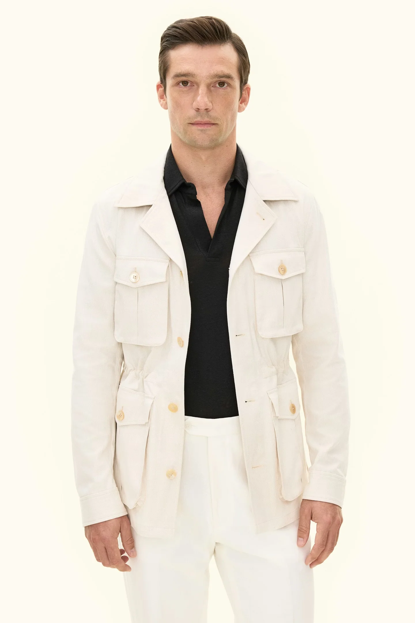 Sirolo Cotton Shirt Jacket White Sand - Image 2