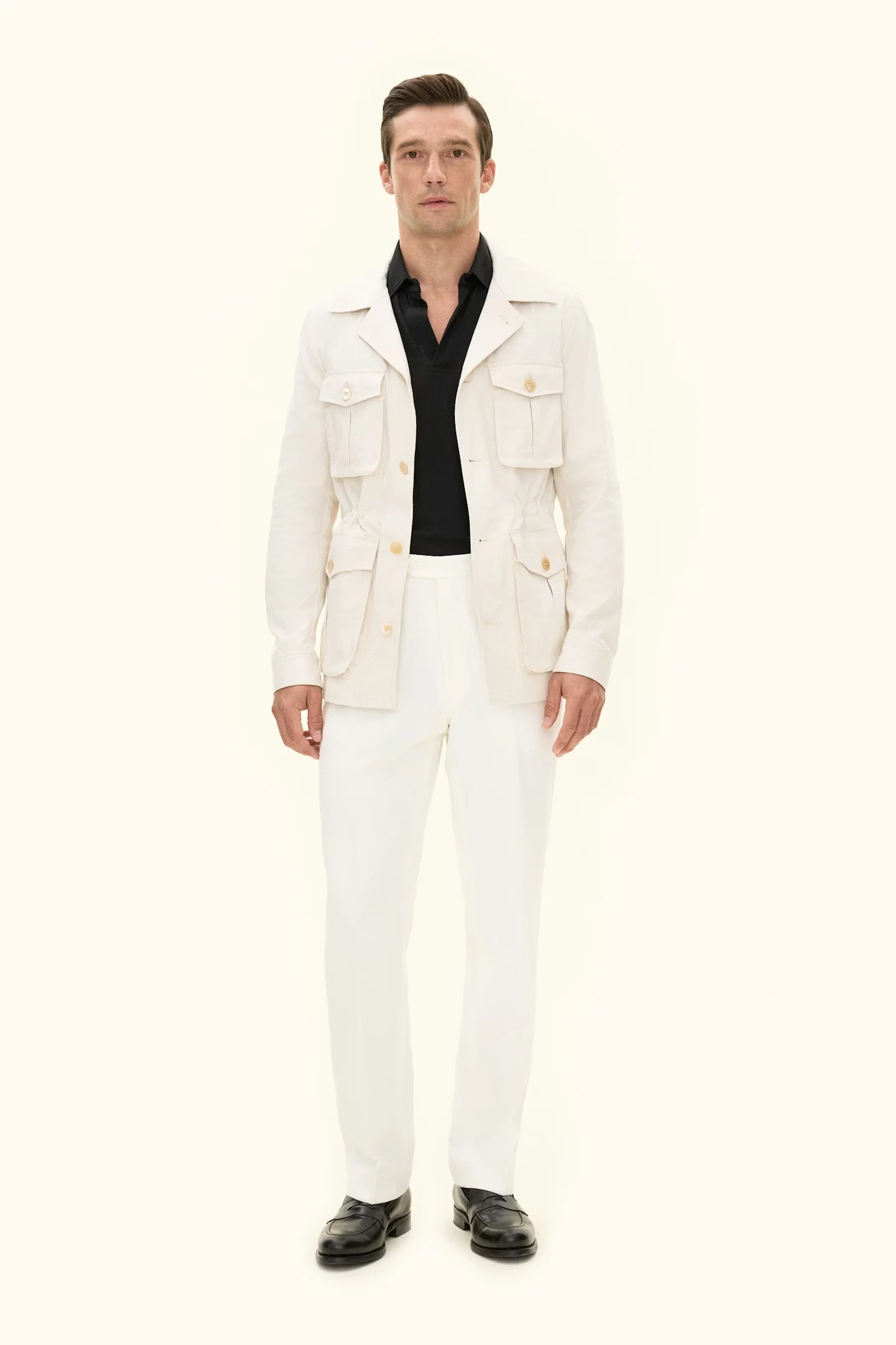 Sirolo Cotton Shirt Jacket White Sand - Image 4