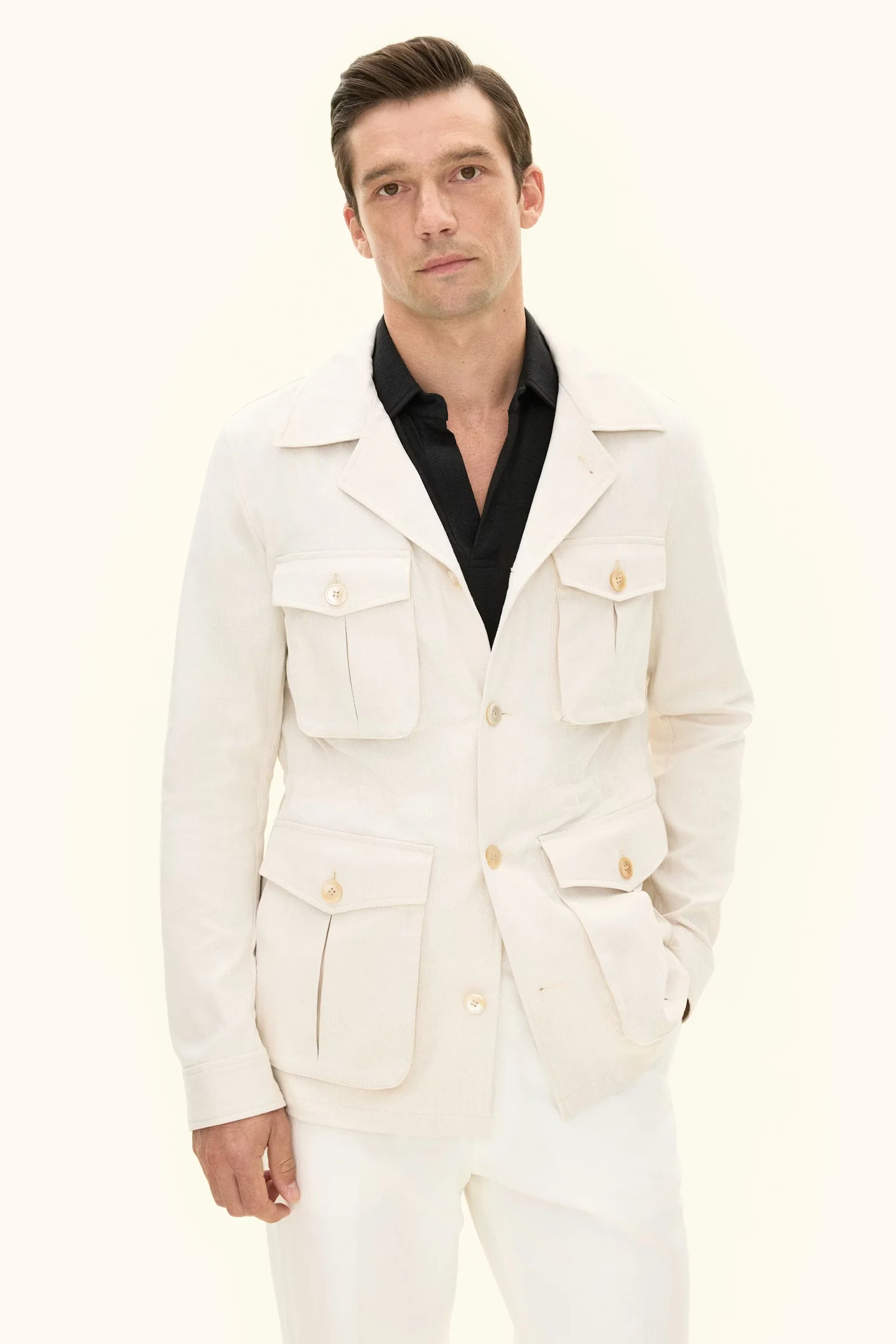 Sirolo Cotton Shirt Jacket White Sand - Image 6