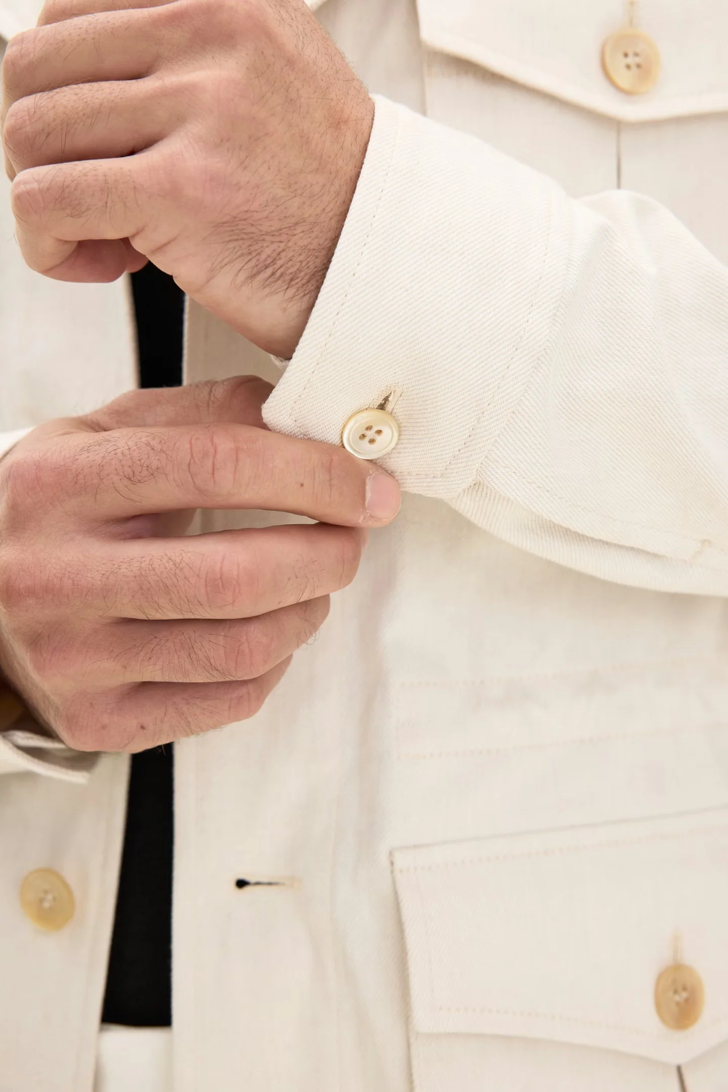 Sirolo Cotton Shirt Jacket White Sand - Image 7