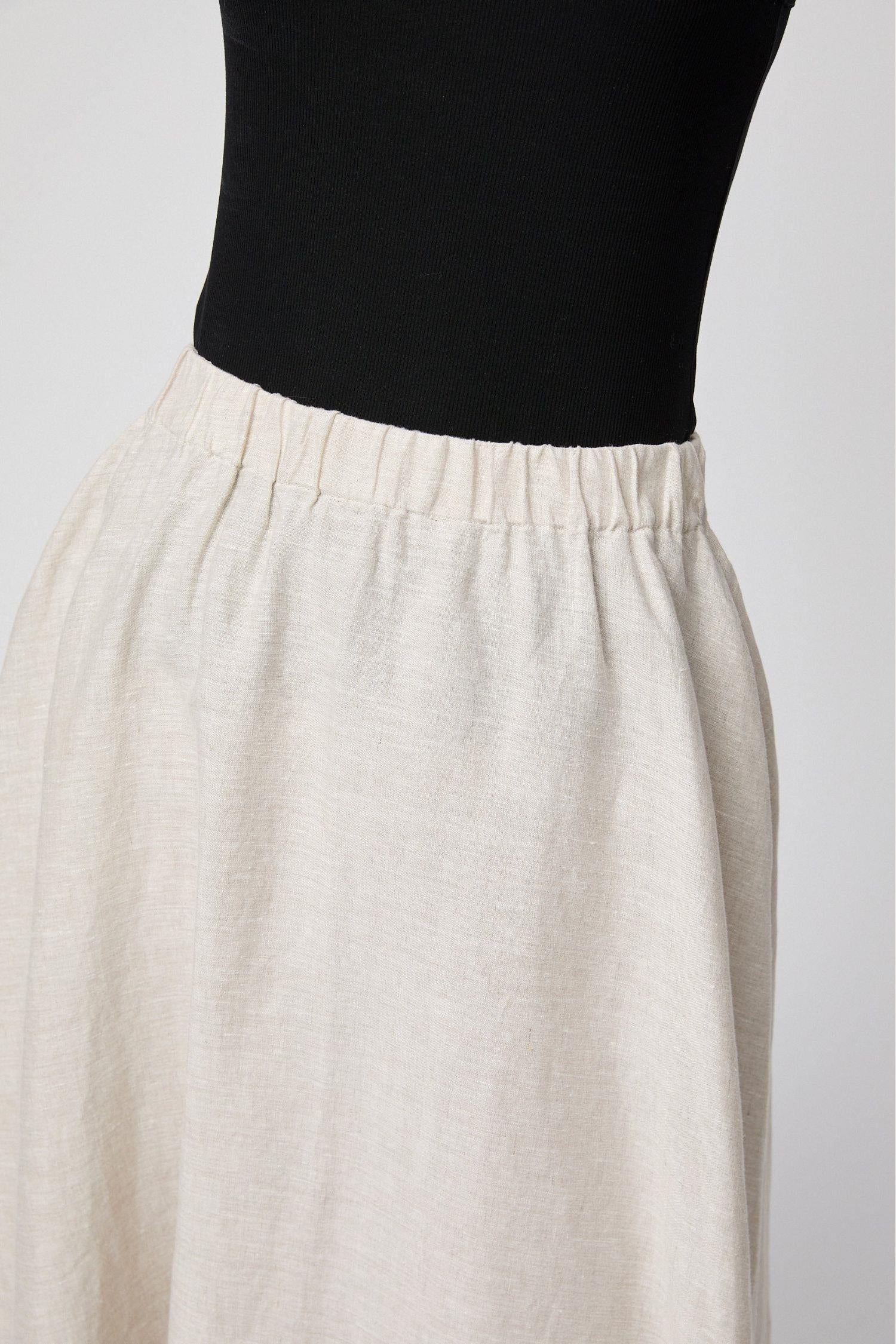 Linen Isabella Skirt- Jet Black - Image 2