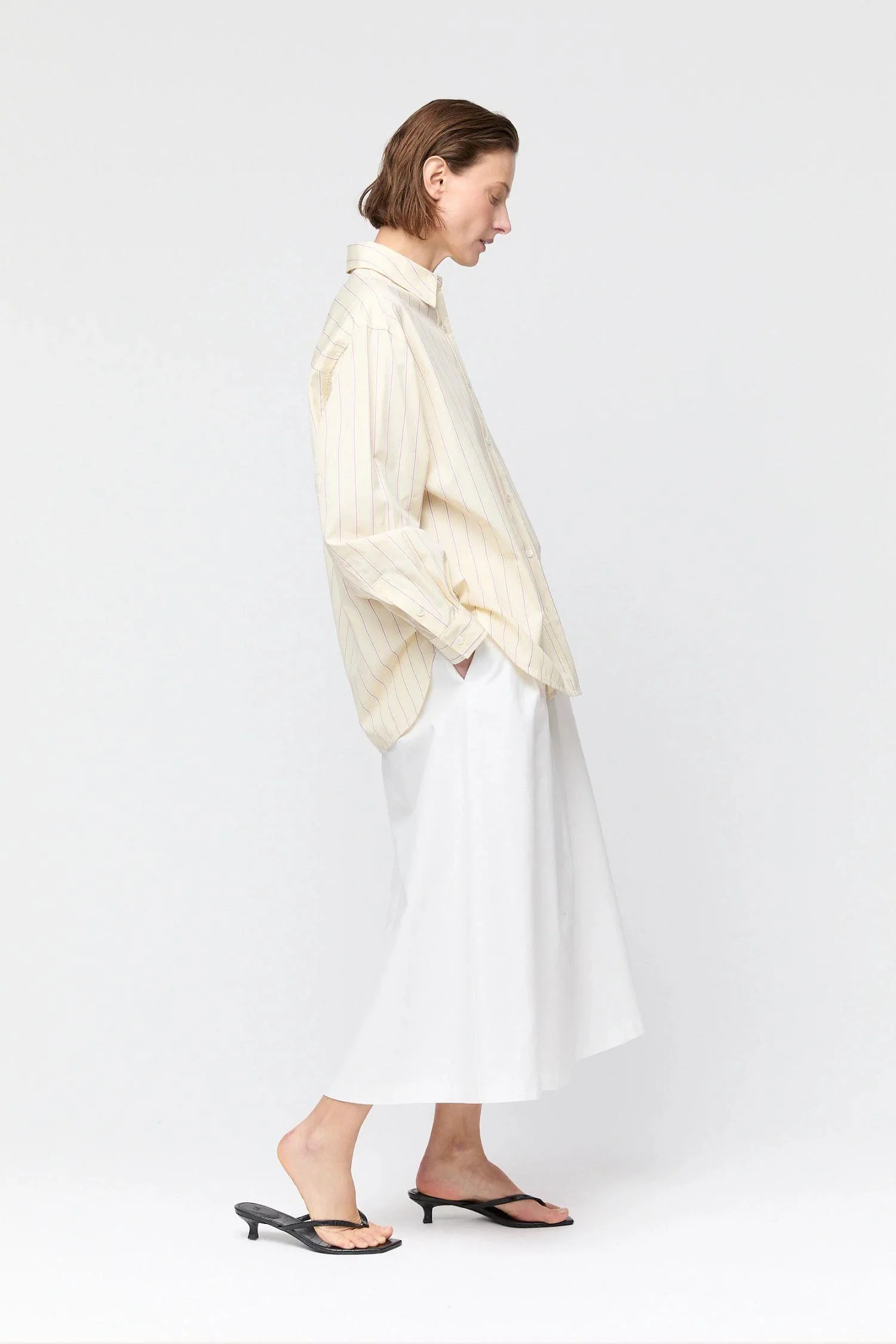 Poet Pleat Skirt Off White - Image 2