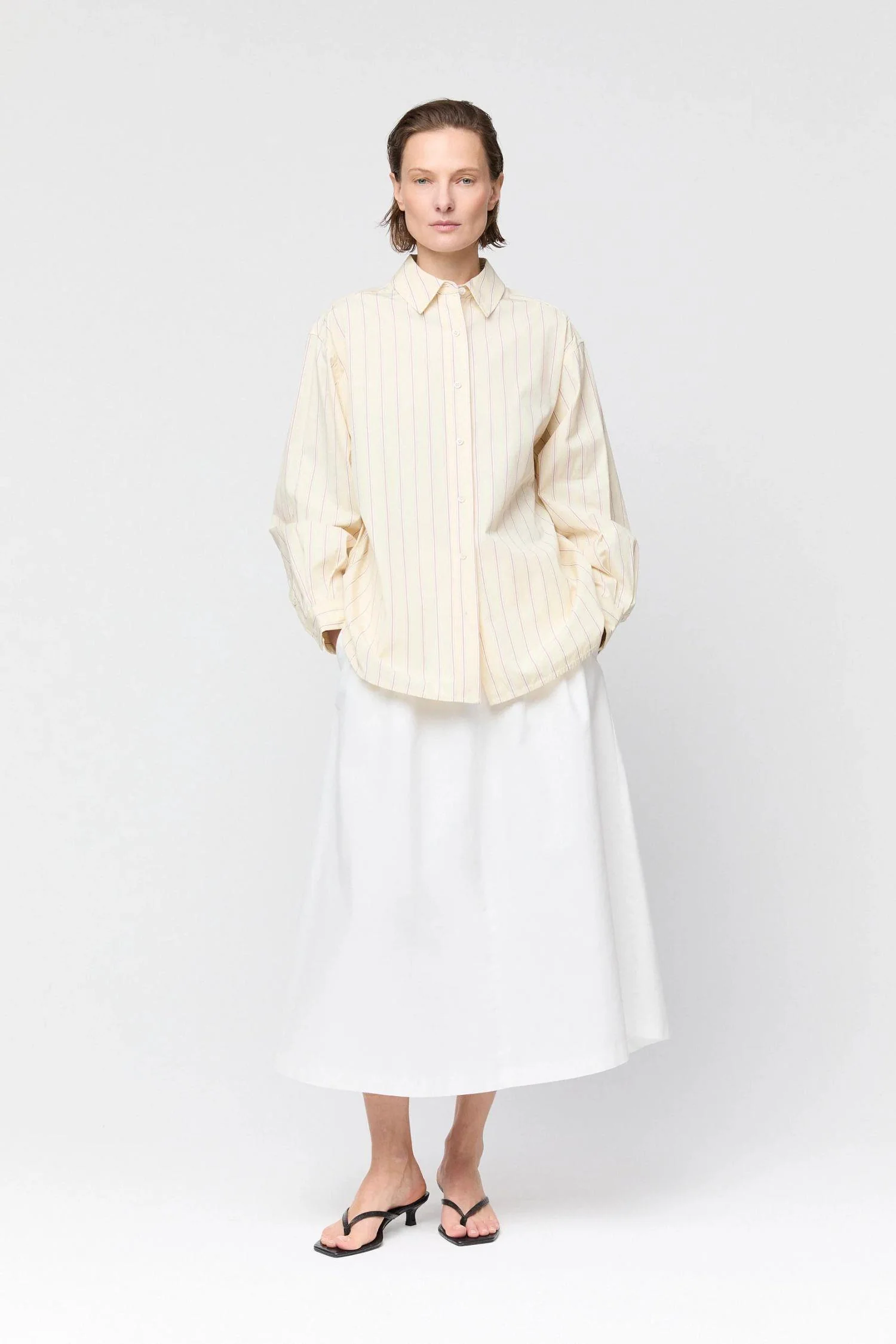 Poet Pleat Skirt Off White - Image 3