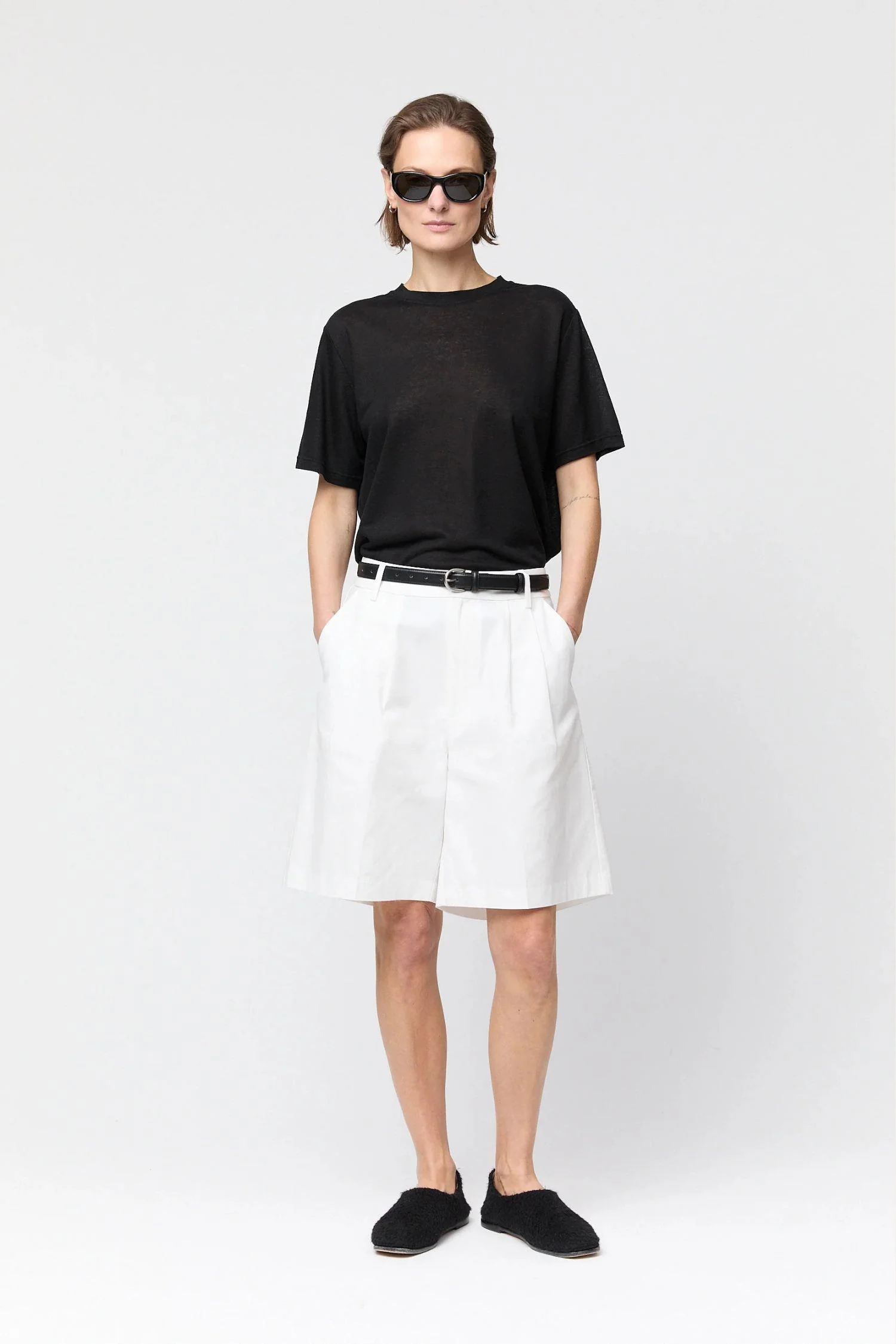 Tencel Linen Weekend Tee- Jet Black - Image 2