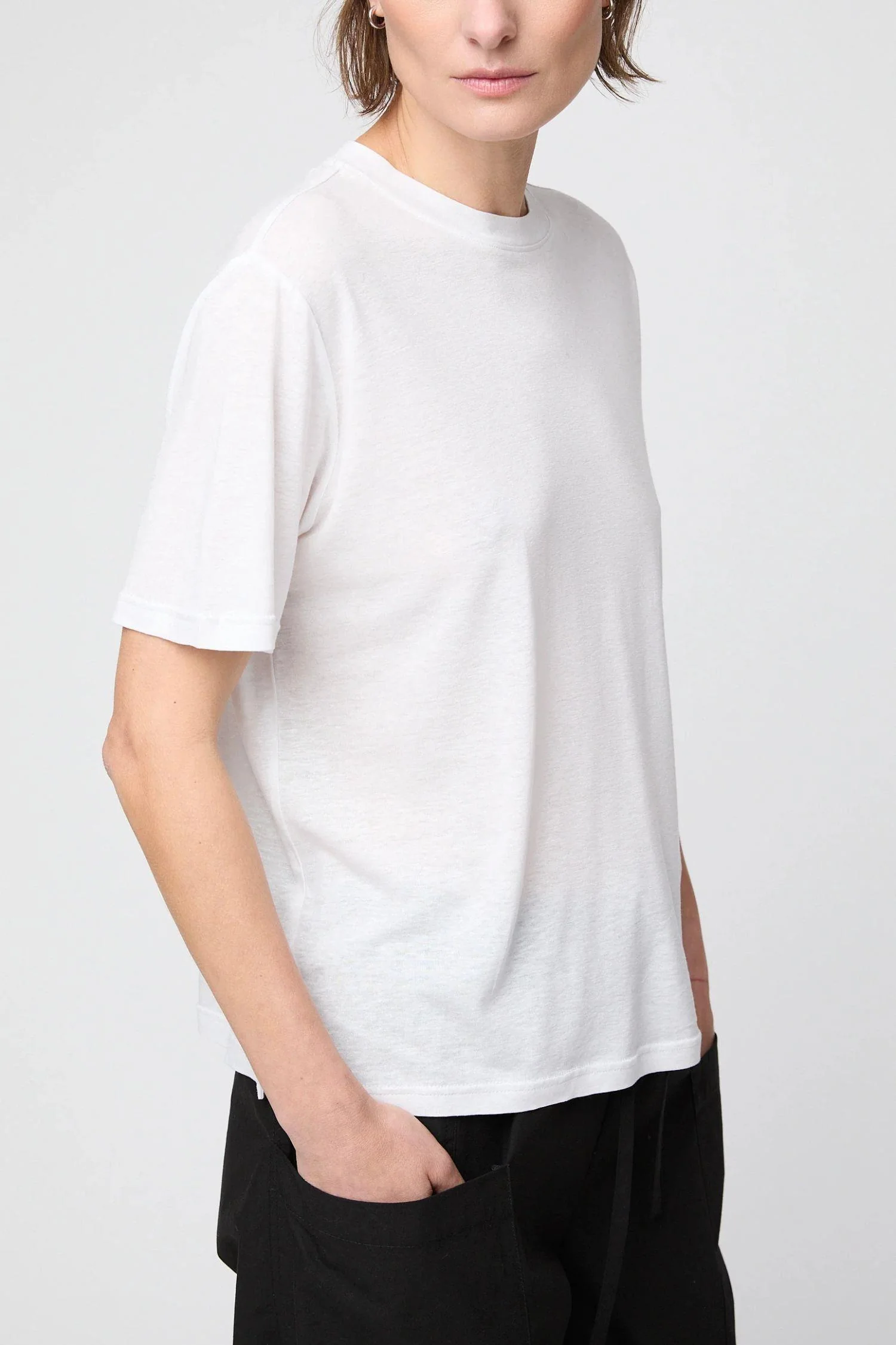 Tencel Linen Weekend Tee- Off White - Image 2