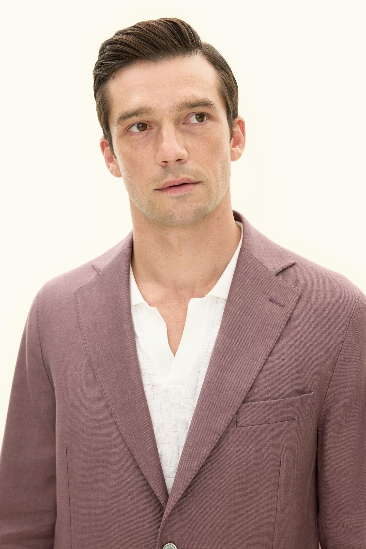 Ferry Patch Soft Linen Blazer Purple - Image 5
