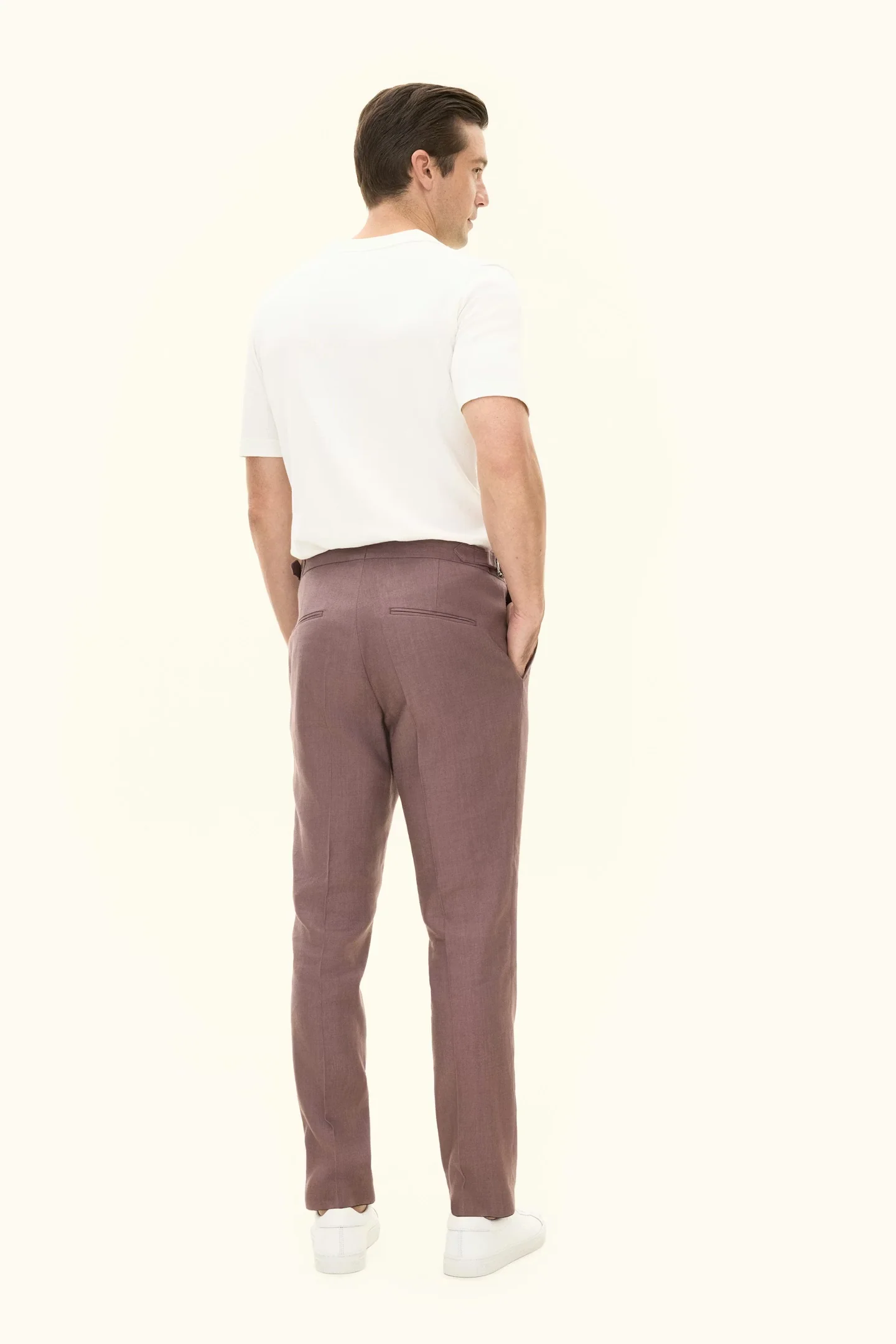 Dandy Side Adjusters Linen Trousers Purple - Image 4
