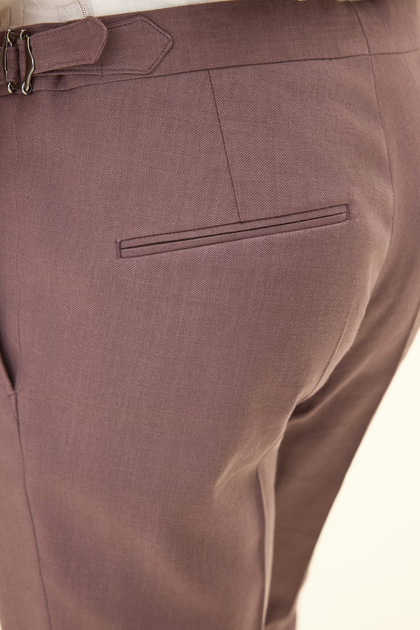 Dandy Side Adjusters Linen Trousers Purple - Image 6
