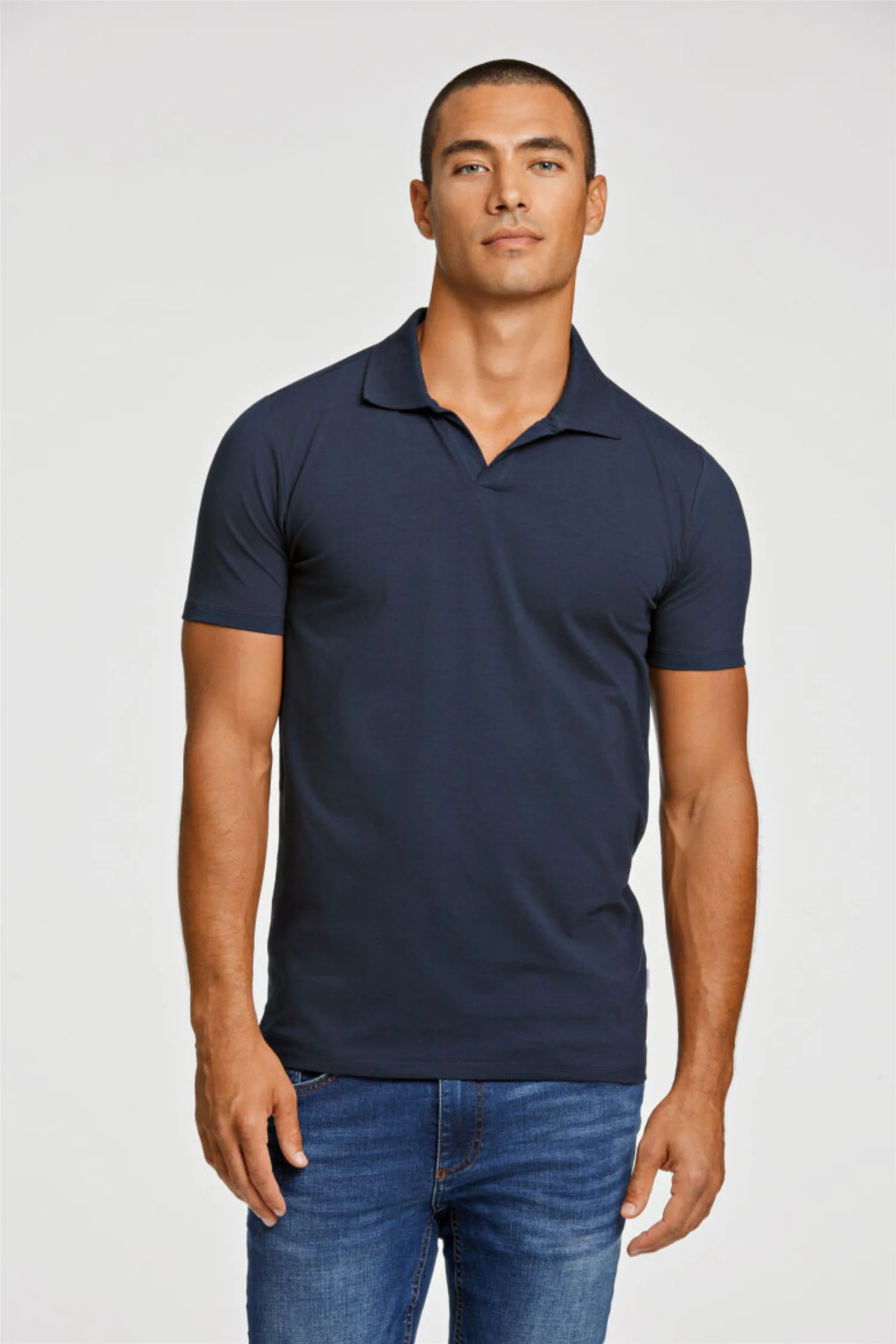Stretch Polo Shirt S/S Navy - Image 4